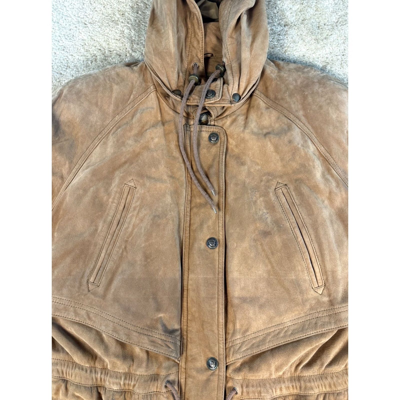 Vintage VINTAGE Wilsons Leather Jacket Coat Parka Hood Brown Size Large 80s Outdoor Classic Size L / US 10 / IT 46 - 3 Thumbnail