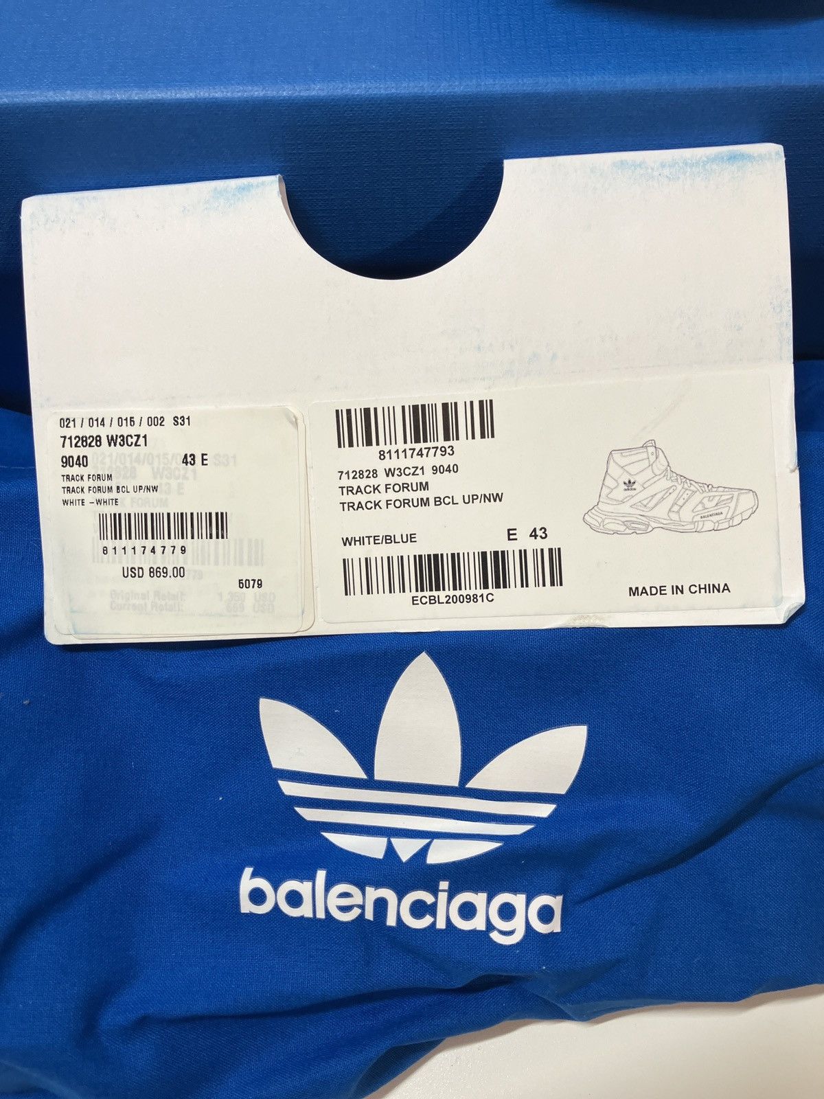 Adidas × Balenciaga Track Hike Sneakers in White/Blue - New Size US 10 / EU 43 - 11 Thumbnail