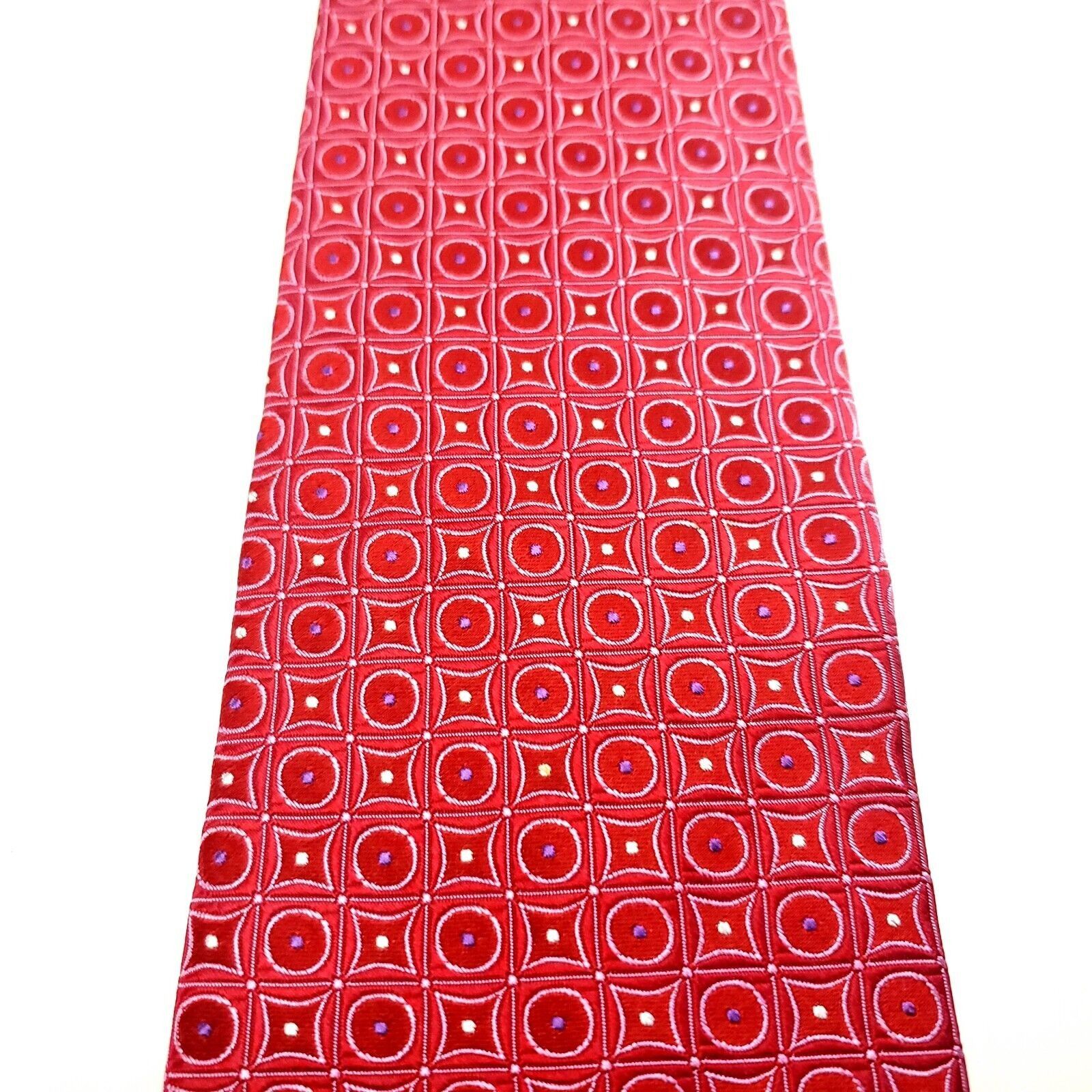 Tommy Hilfiger Tommy Hilfiger Red Silk Tie Woven Check Size ONE SIZE - 2 Thumbnail