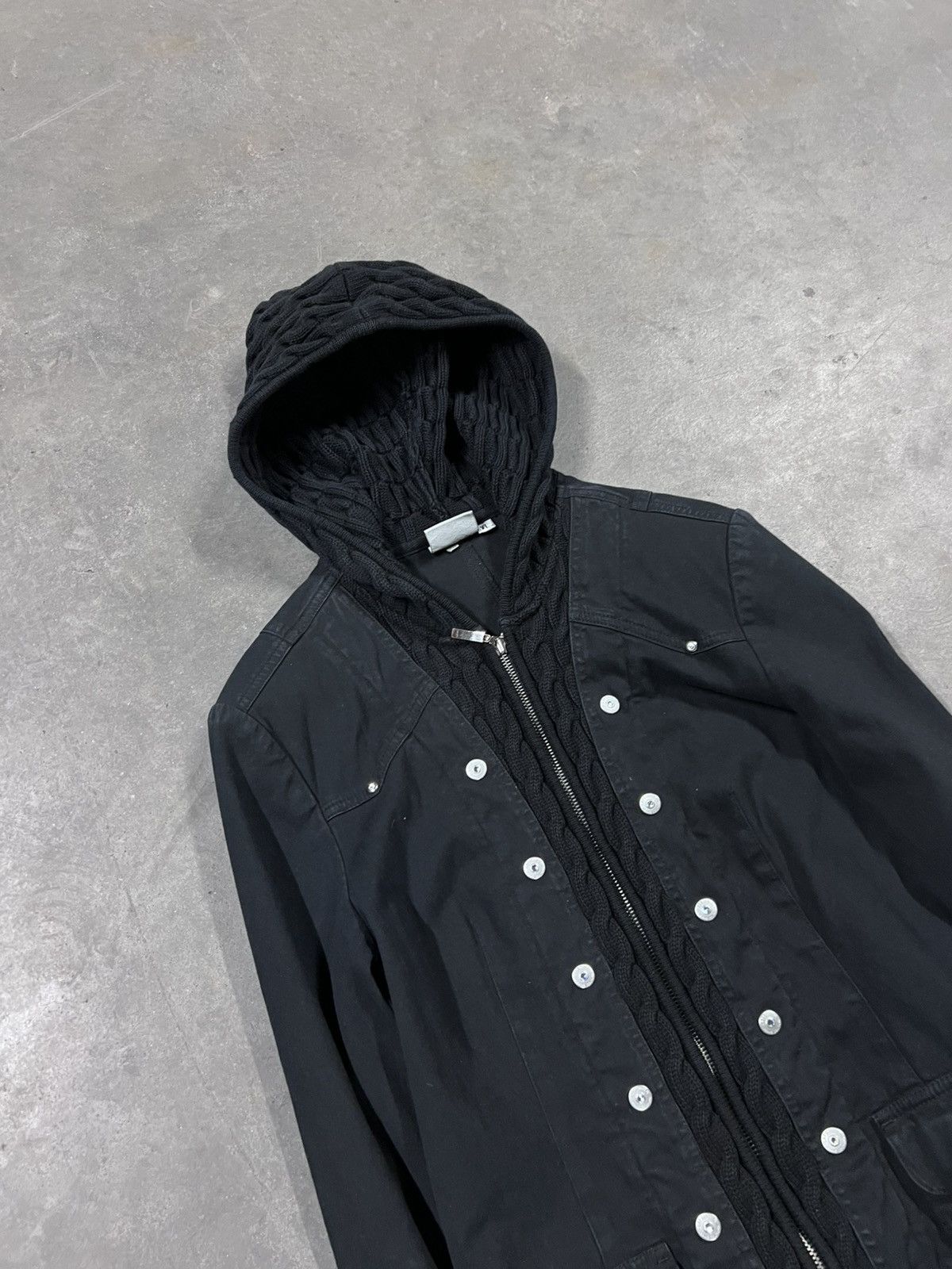 Hedi Slimane Indie Sleaze Napoleon Hooded Avant Garde Jacket Size L / US 10 / IT 46 - 4 Thumbnail