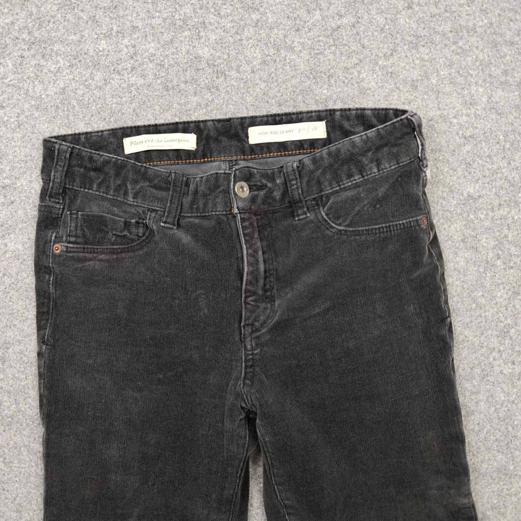 Vintage Pilcro And The Letterpress Pants Womens Gray Corduroy Jegging 28 Size 28" / US 6 / IT 42 - 2 Thumbnail