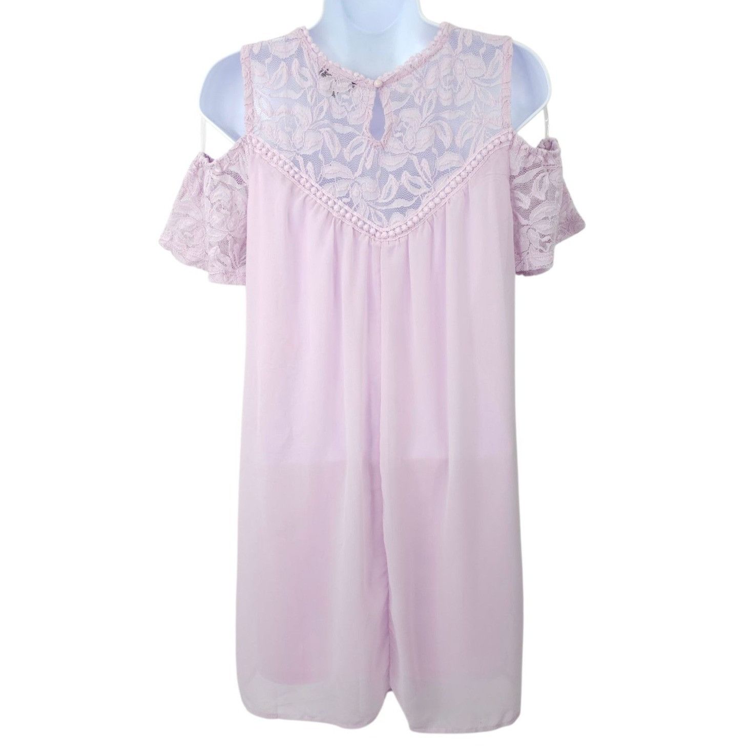 Other As U Wish Shift Dress S Lace Cold Shoulder Cottagecore Roman Size S / US 4 / IT 40 - 2 Thumbnail
