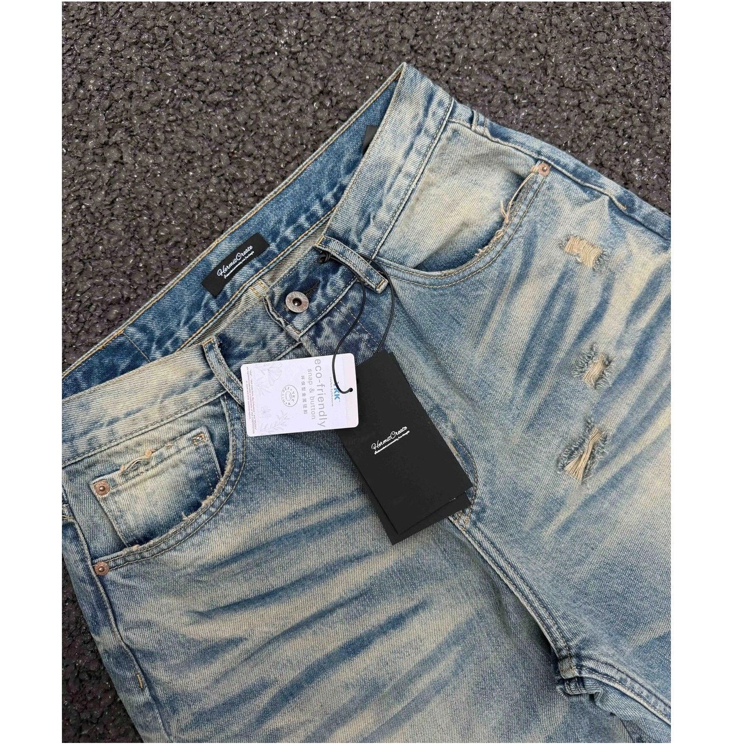 If Six Was Nine × Japanese Brand × Vintage Vintage Faded Wash Distressed Wideleg Baggy Denim Jeans Blue Size US 31 - 7 Thumbnail