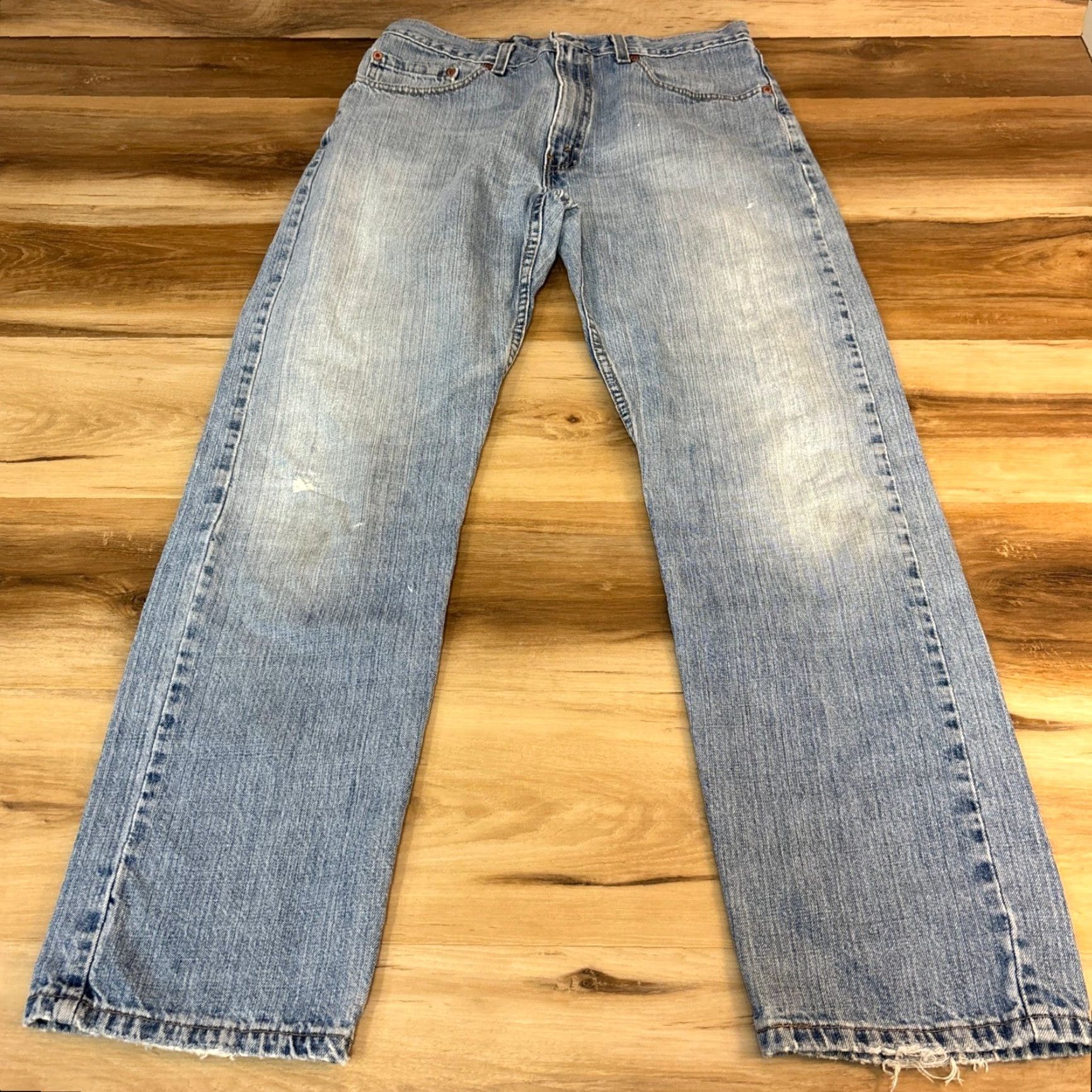 Levi's VINTAGE Levi's 505 Jeans Mens 34x32 Straight Light Washed Distressed Y2K USA blue denim five-pocket regular fit Size US 34 / EU 50 - 6 Thumbnail
