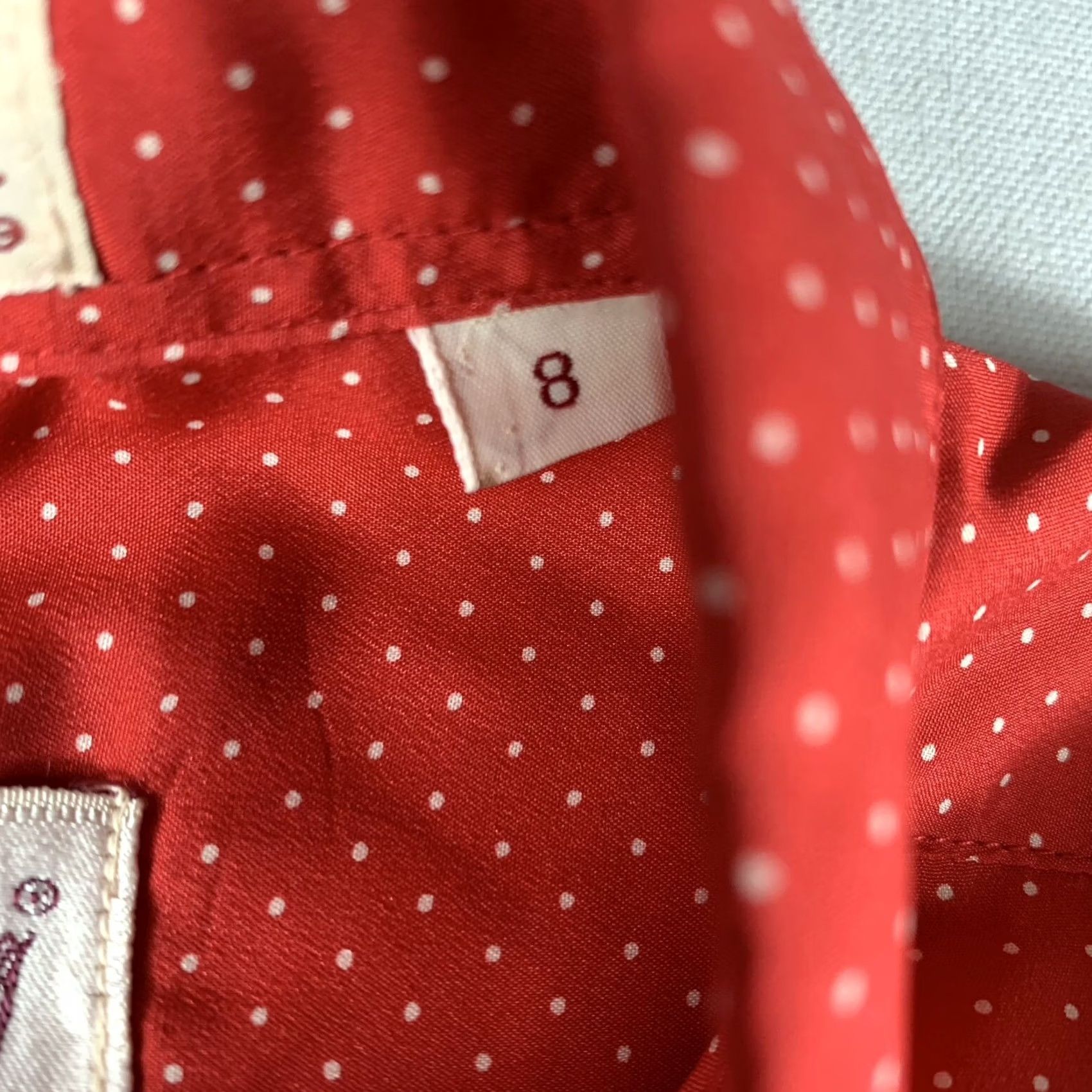 Diane von Furstenberg Diane von Furstenberg Shirt WOMENS SIZE 8 RED COLLAR POLKA DOT BUTTON UP Size M / US 6-8 / IT 42-44 - 3 Thumbnail