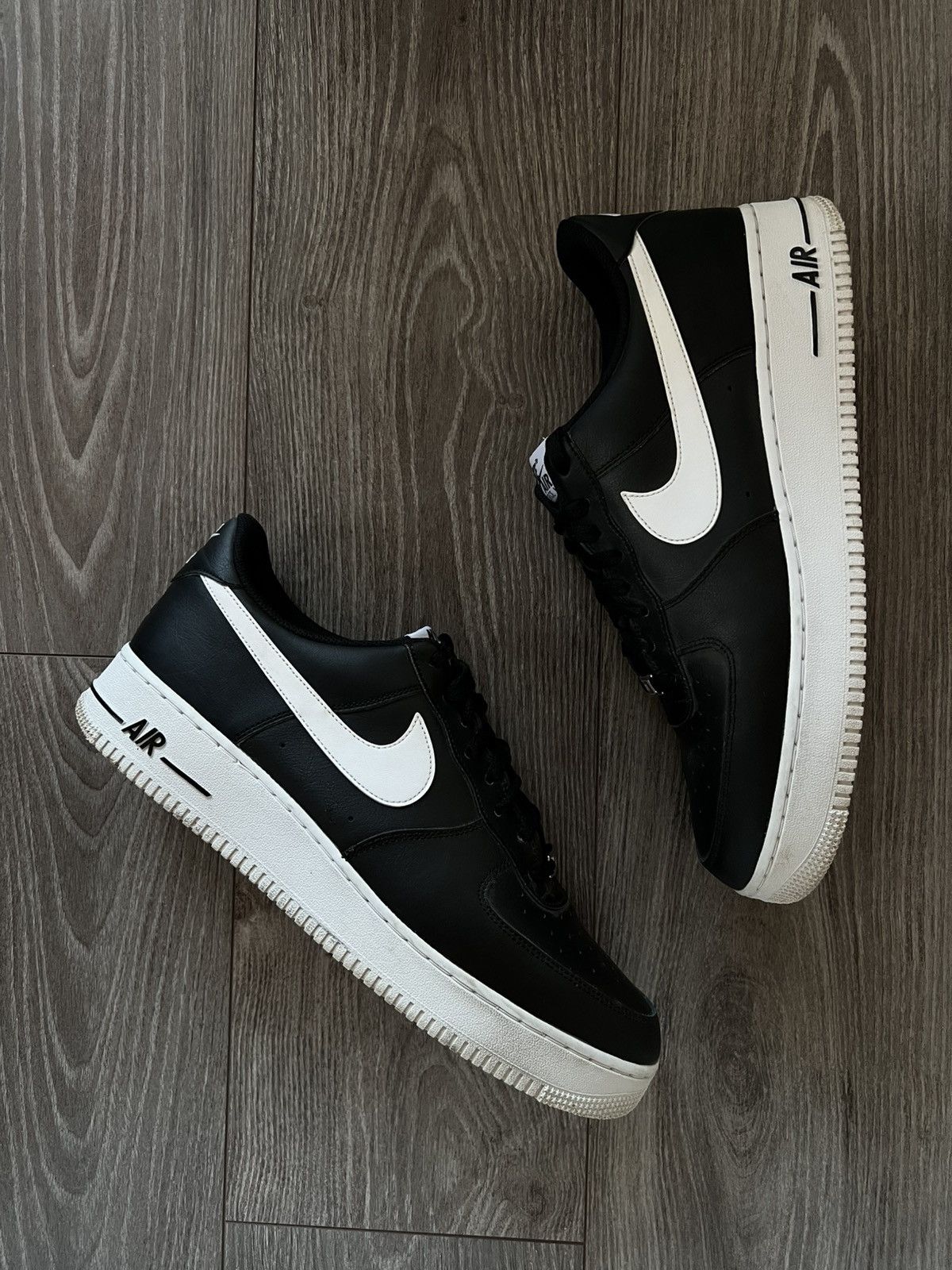 Nike ‼️Nike Air Force 1 ‘07 AN20 Black Leather White Logo Sneakers Size US 13 / EU 46 - 9 Thumbnail