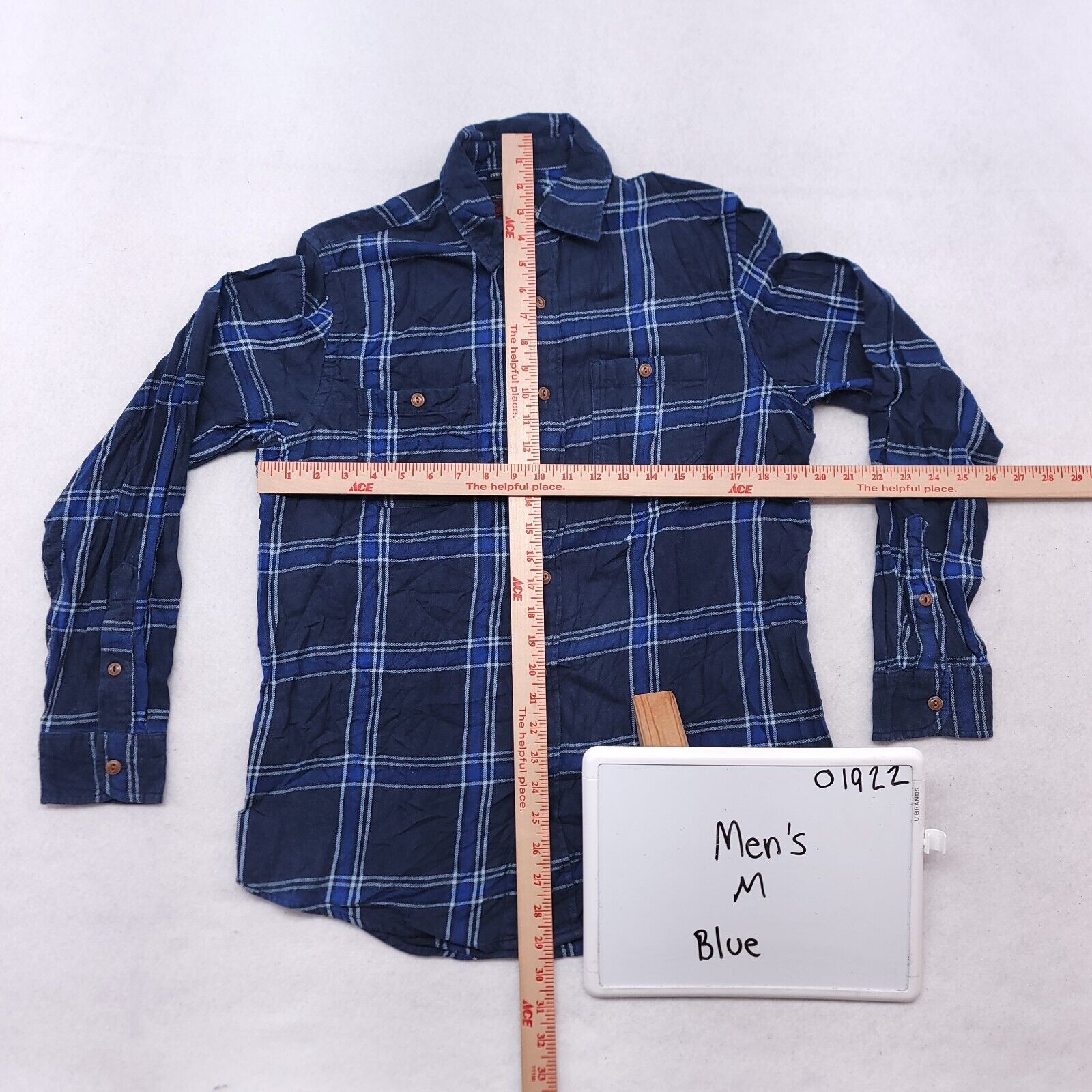 Old Navy Old Navy Windowpane Flannel Shirt Mens Size Medium M Blue Size US M / EU 48-50 / 2 - 6 Thumbnail