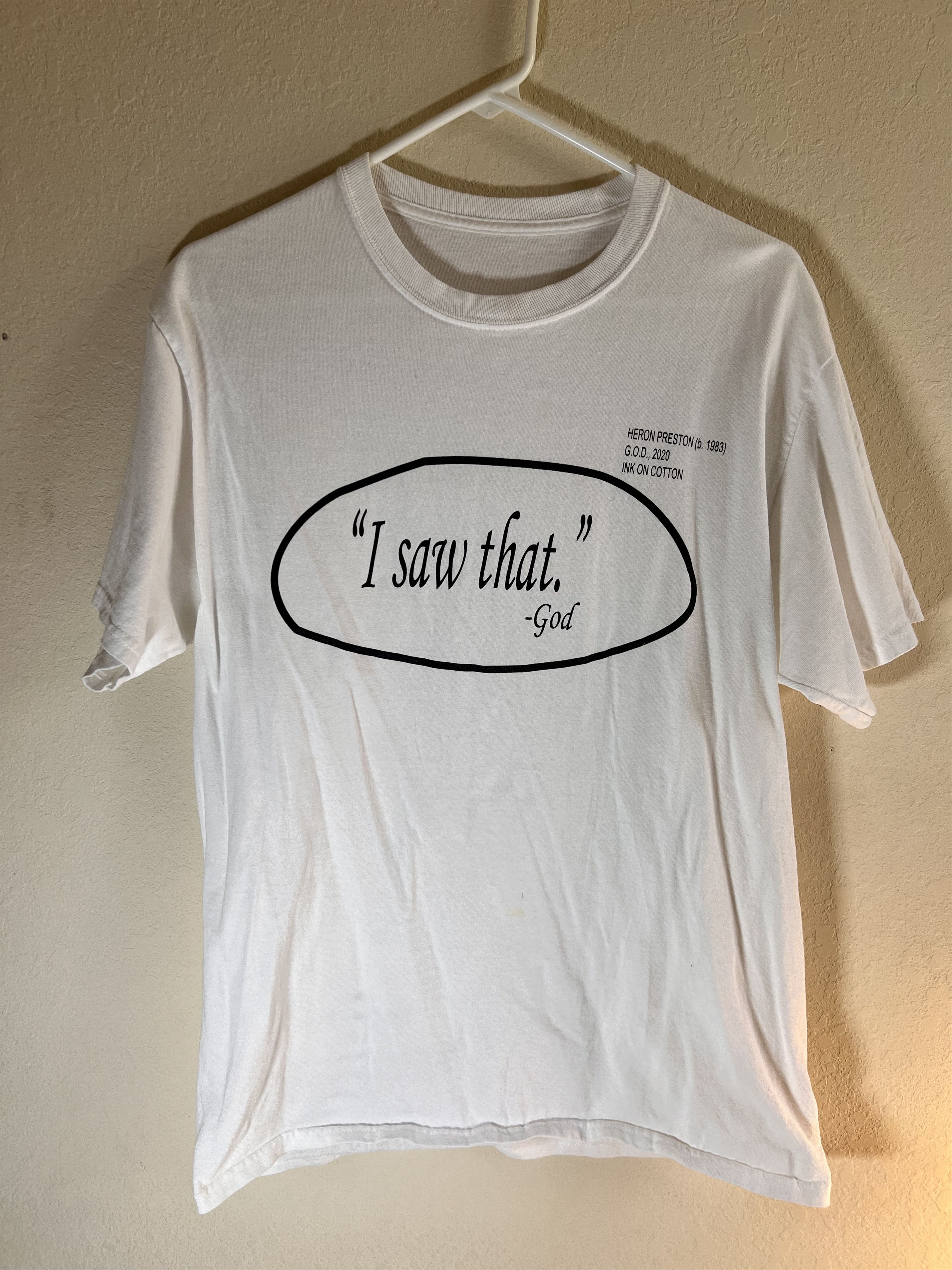 Heron Preston Heron Preston White Tee I saw that Size US M / EU 48-50 / 2 - 1 Thumbnail