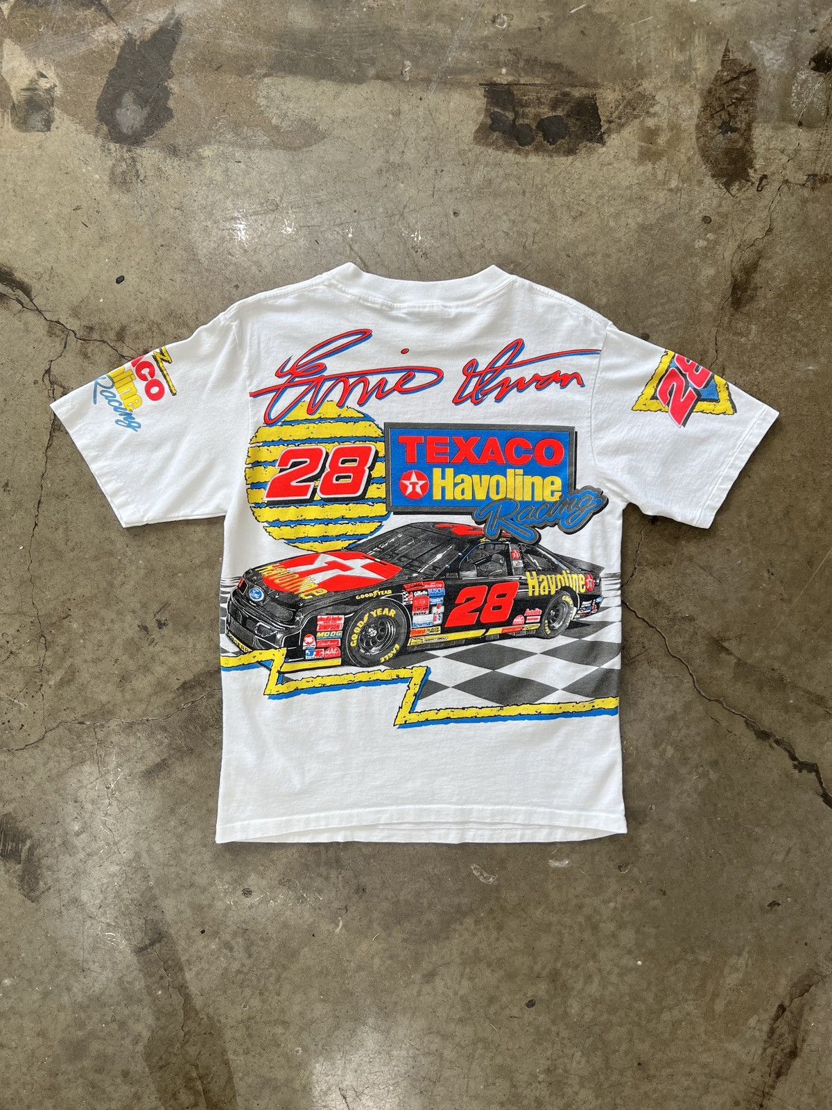 NASCAR Vintage Ernie Irvan Yates Racing AOP Wrap Tee Large Size US L / EU 52-54 / 3 - 6 Thumbnail