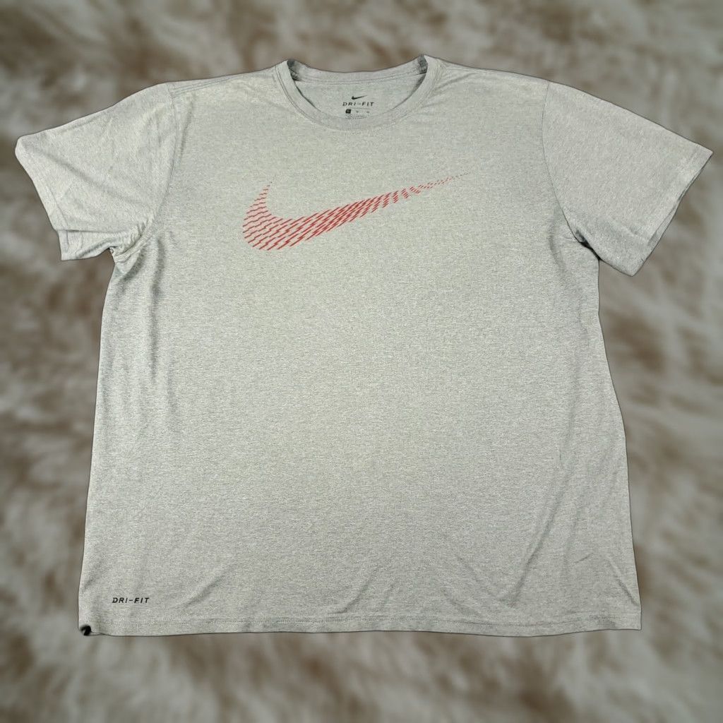 Nike Nike T Shirt Mens XL Gray Swoosh Short Sleeve Crew Neck Cotton Blend Logo Casual Active Sports Size US XL / EU 56 / 4 - 1 Thumbnail