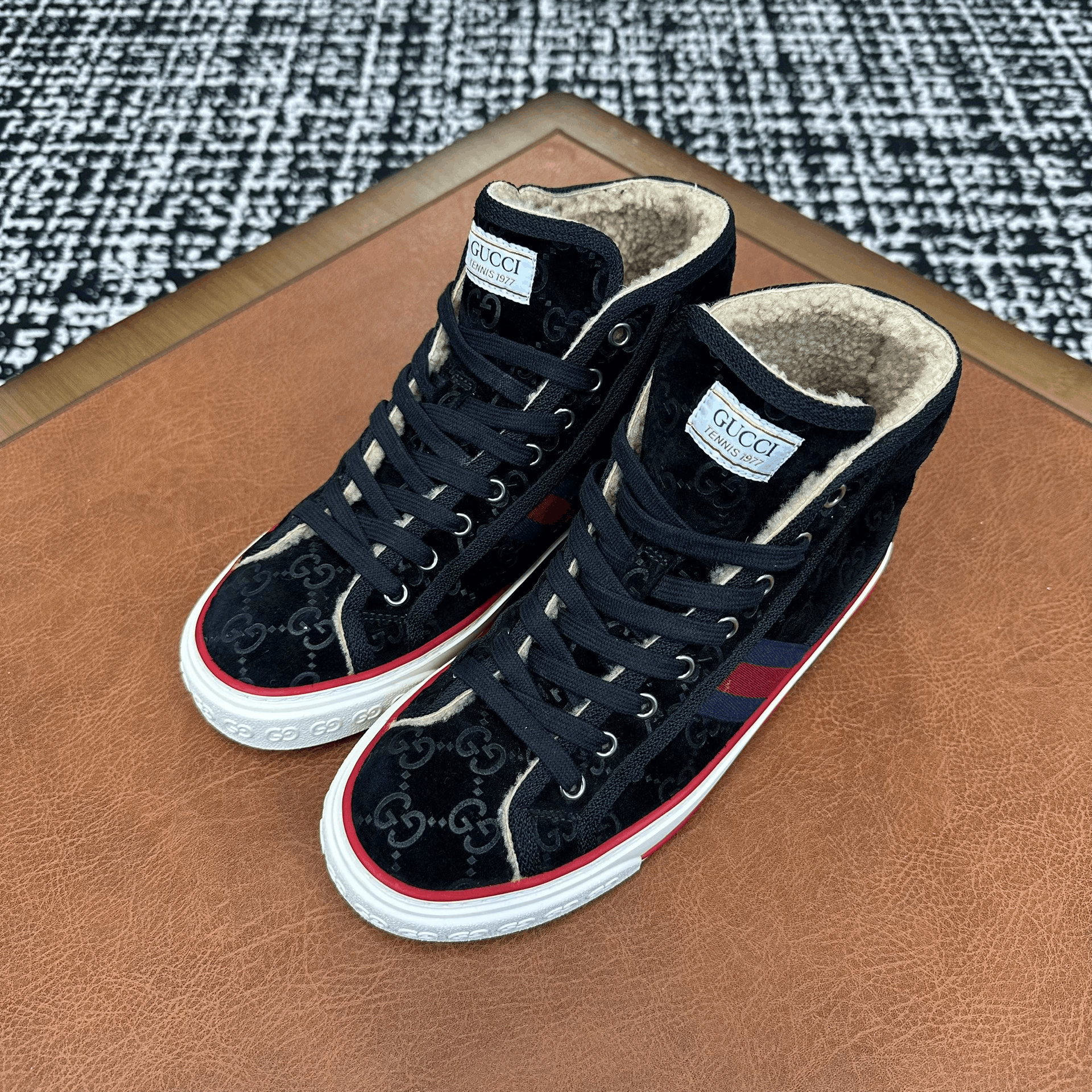 Gucci Gucci Tennis Black Hitop Sneakers it_37-5 Women Size US 7.5 / IT 37.5 - 1 Thumbnail