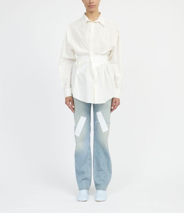 Maison Margiela o1bcso1str0526 MM6 Shirt in Off White Size L / US 10 / IT 46 - 2 Thumbnail