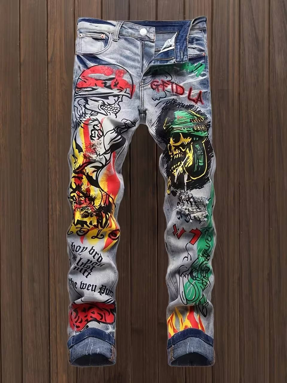Japanese Brand × Vintage vintage jeans with exclusive prints Size US 36 / EU 52 - 1 Thumbnail