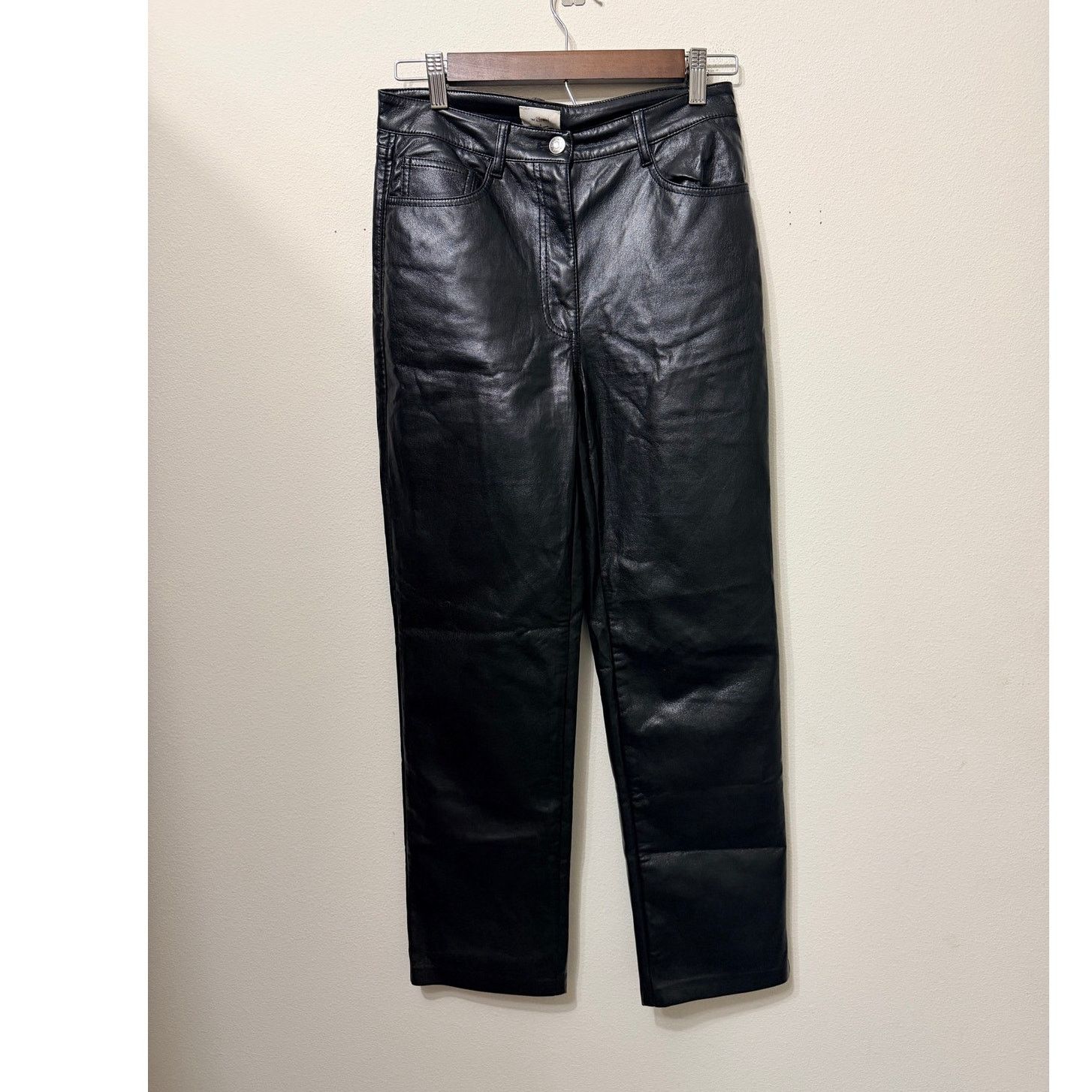 Aritzia NWOT Aritzia Wilfred Melina Black Vegan Leather Pant Sz 2 Size 26" / US 2 / IT 38 - 1 Thumbnail