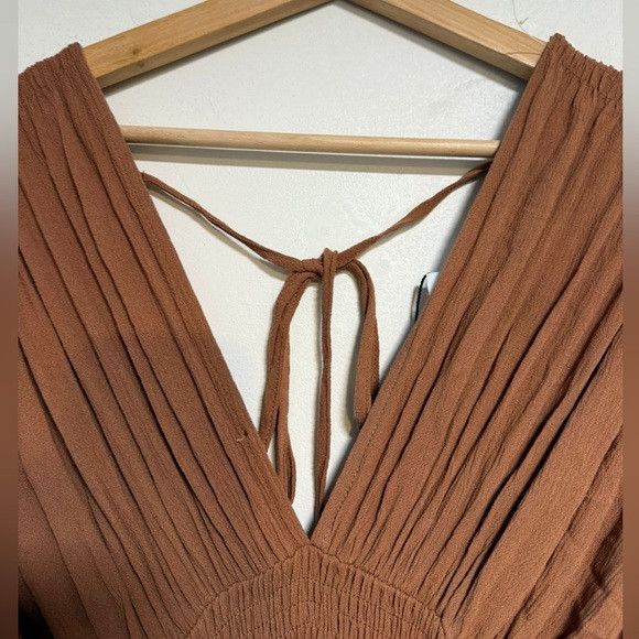 Other Miou Muse Rust Brown Pleated Maxi Dress Women’s Size L Size L / US 10 / IT 46 - 4 Thumbnail