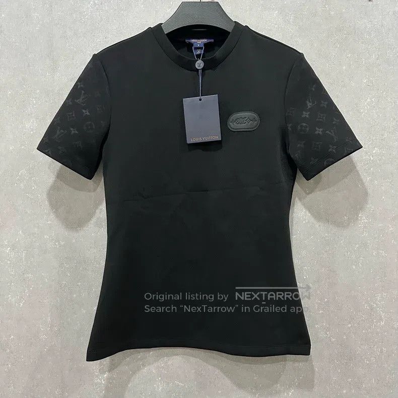 Louis Vuitton Louis Vuitton Black Air Cotton Cuff Full Print short sleev Size S / US 4 / IT 40 - 1 Thumbnail