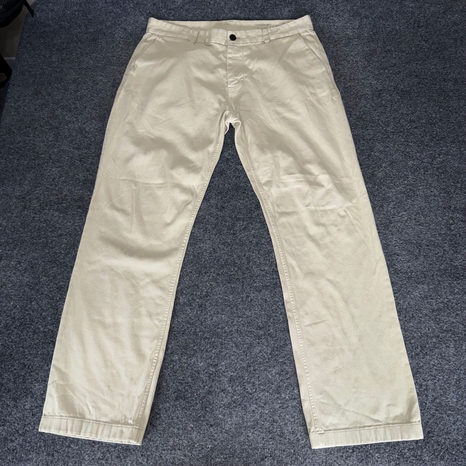 Outerknown Outerknown SEA Legs Mens Chino Pants 34x30 Khaki Tan Slim Size US 34 / EU 50 - 1 Thumbnail