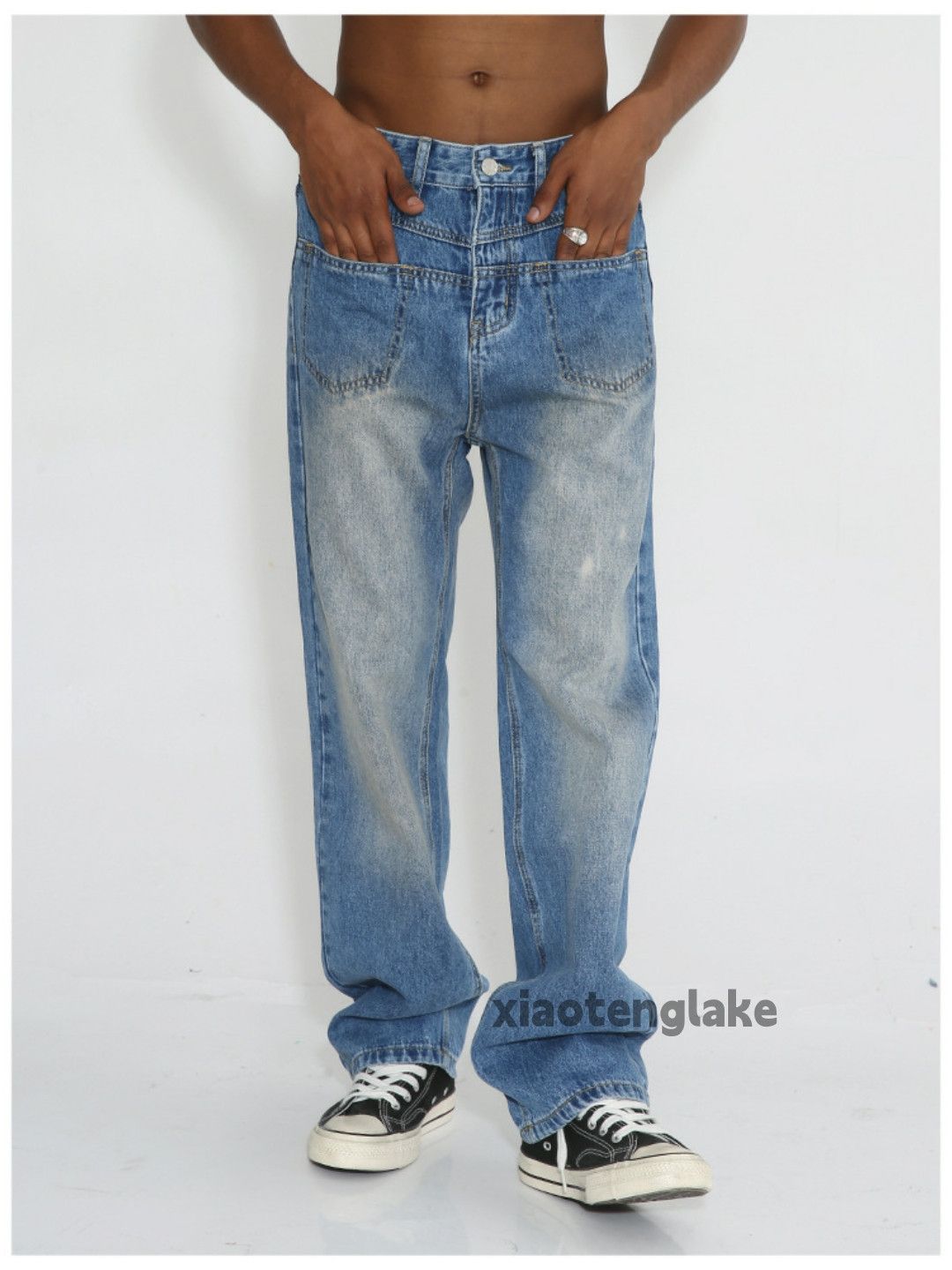 rusty washed faded skate hiphop utility jeans