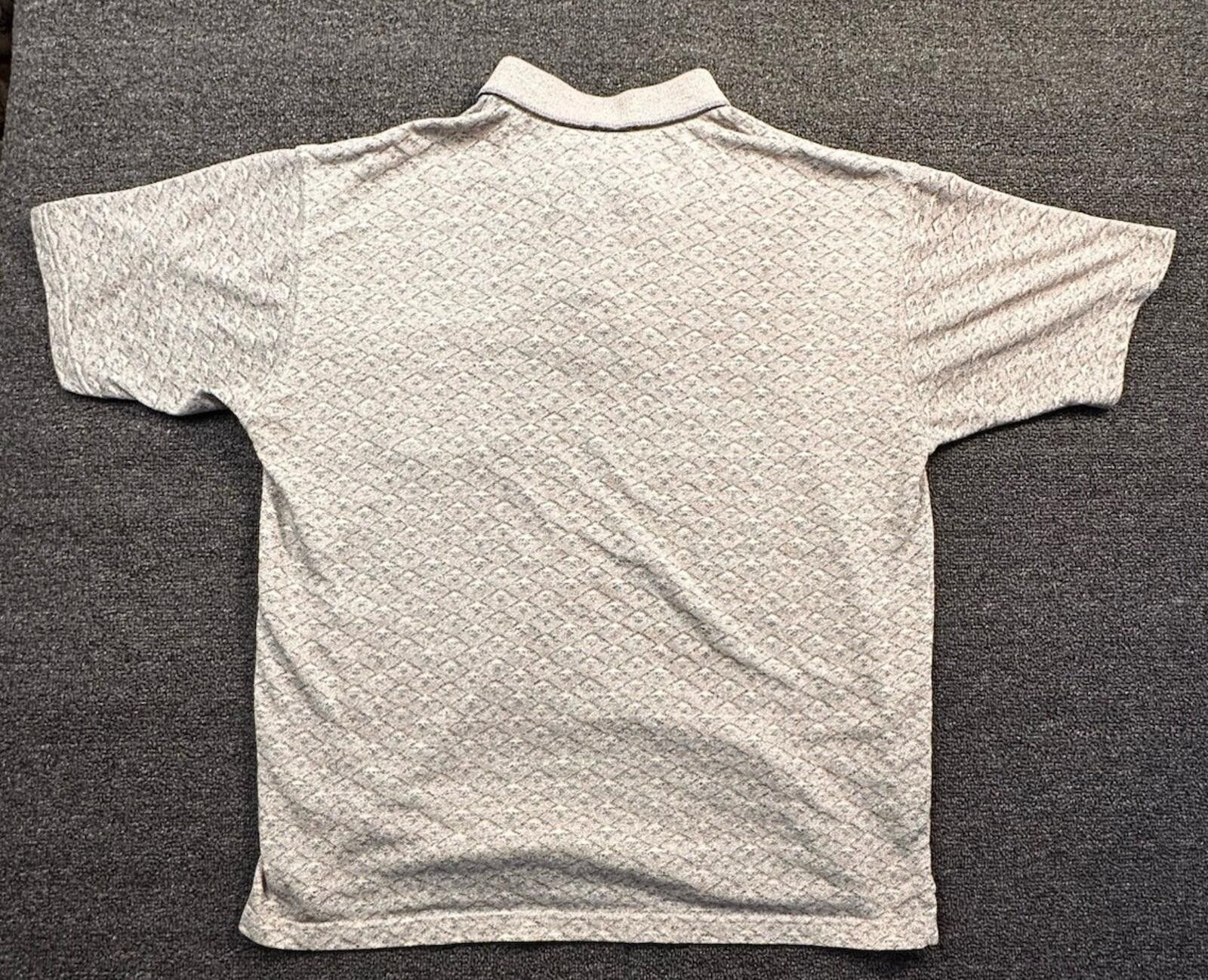 Van Heusen VTG Van Heusen Men's Gray Geometric Knit Polo Size M Size US M / EU 48-50 / 2 - 4 Thumbnail