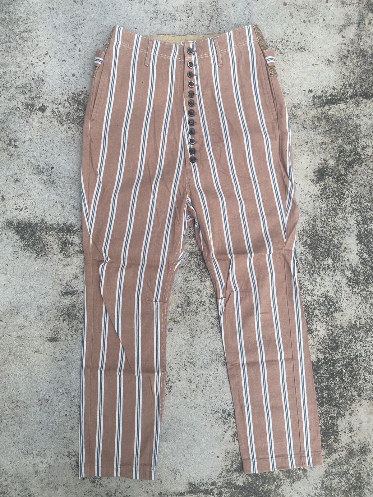 Kapital Kounty Japan Stripes Casual Slim Fit Pants High Rise