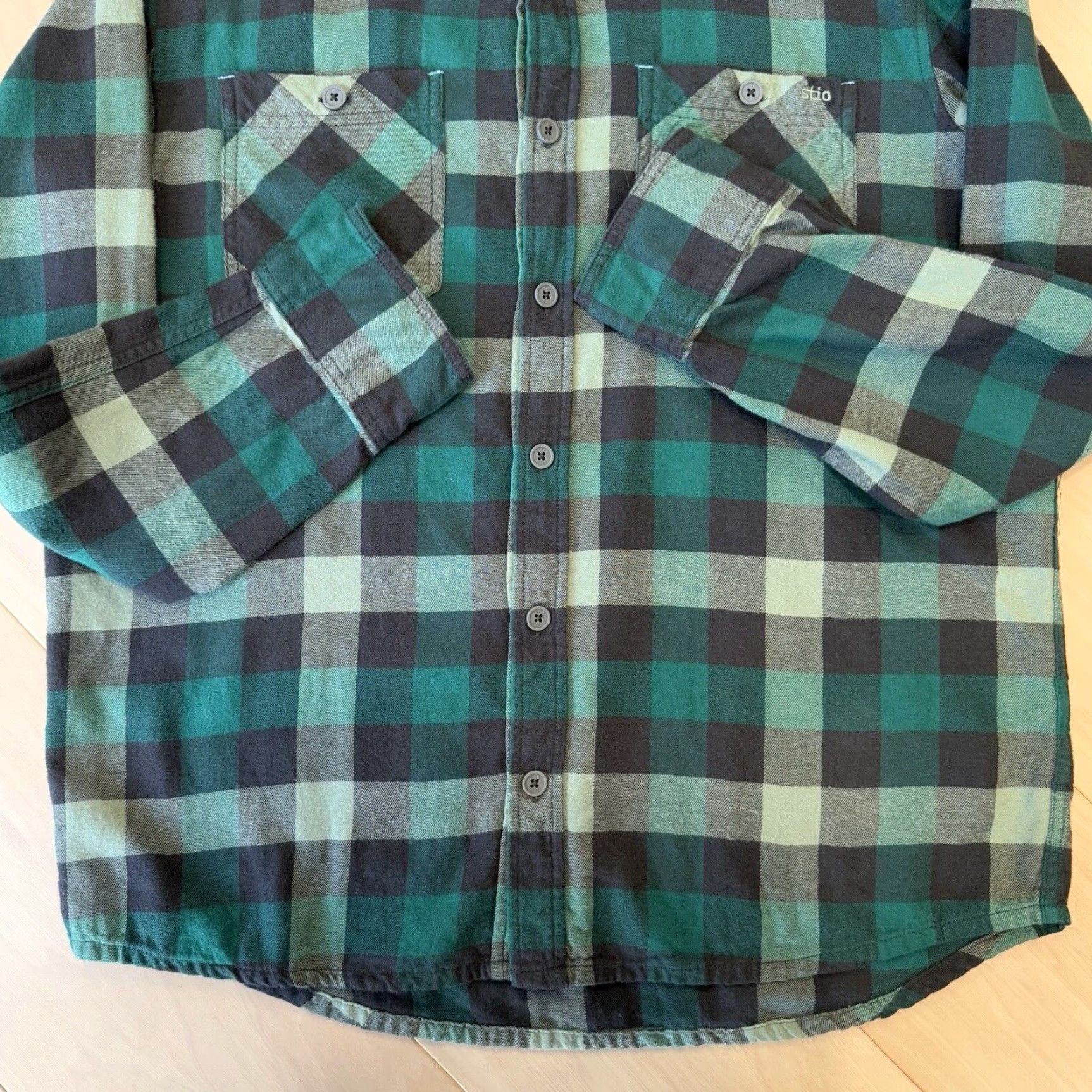 Vintage Stio Flannel Button-Up Shirt M Green Black Casual Workwear Wyoming Mens Shirt Size US M / EU 48-50 / 2 - 5 Thumbnail
