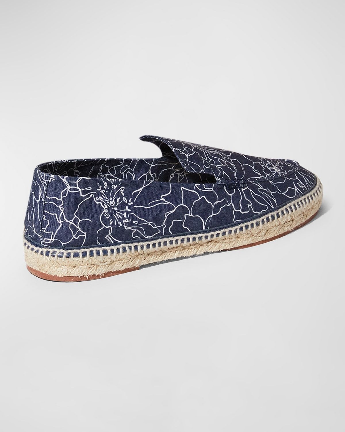 Loro Piana o1srvl11e0825 Seaside Walk Floral Linen Espadrilles in Blue Size US 12 / EU 45 - 4 Thumbnail