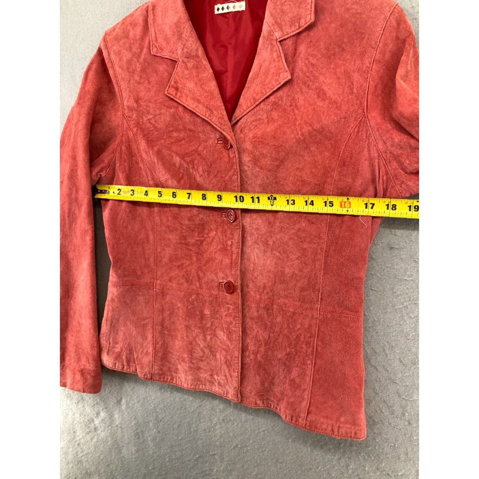 Vintage Leather Jacket Womens Medium Red Button Up 90s Vintage? Size M / US 6-8 / IT 42-44 - 2 Thumbnail