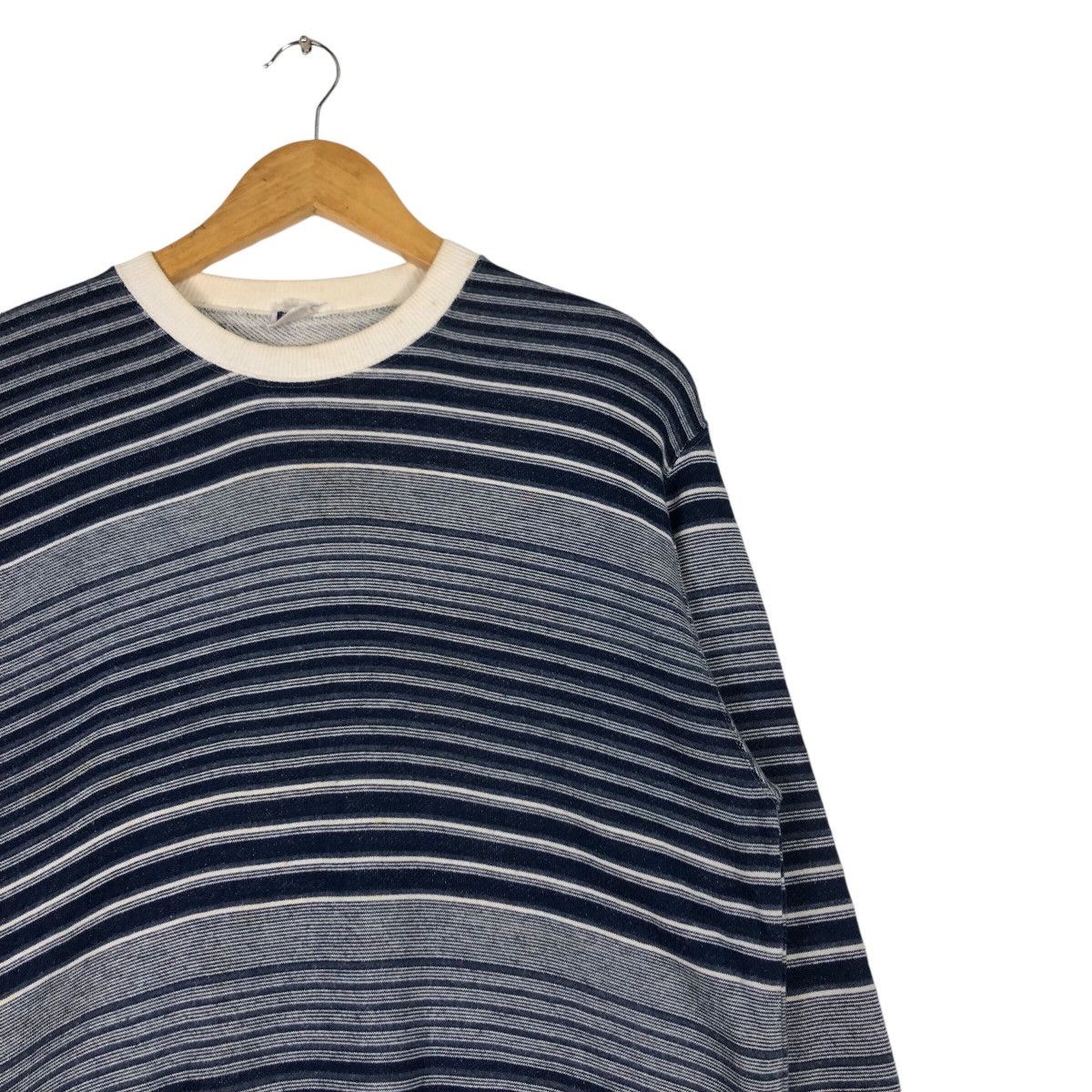 Japanese Brand × Vintage Japanese Brand Sweatshirt Stripe Rare 90s Collection Small Size US M / EU 48-50 / 2 - 5 Thumbnail