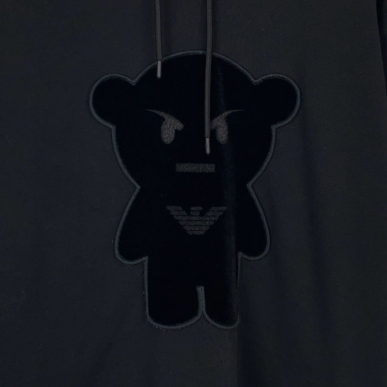 Emporio Armani Emporio Armani Black Hoodie Sweatshirt W/ Little Monster Vel Size L / US 10 / IT 46 - 5 Thumbnail