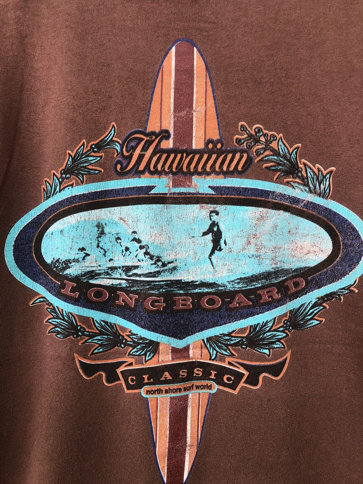 Japanese Brand Vintage Y2K Hawaiian Longboard Classic Surfing Backhit Tee Size US M / EU 48-50 / 2 - 4 Thumbnail