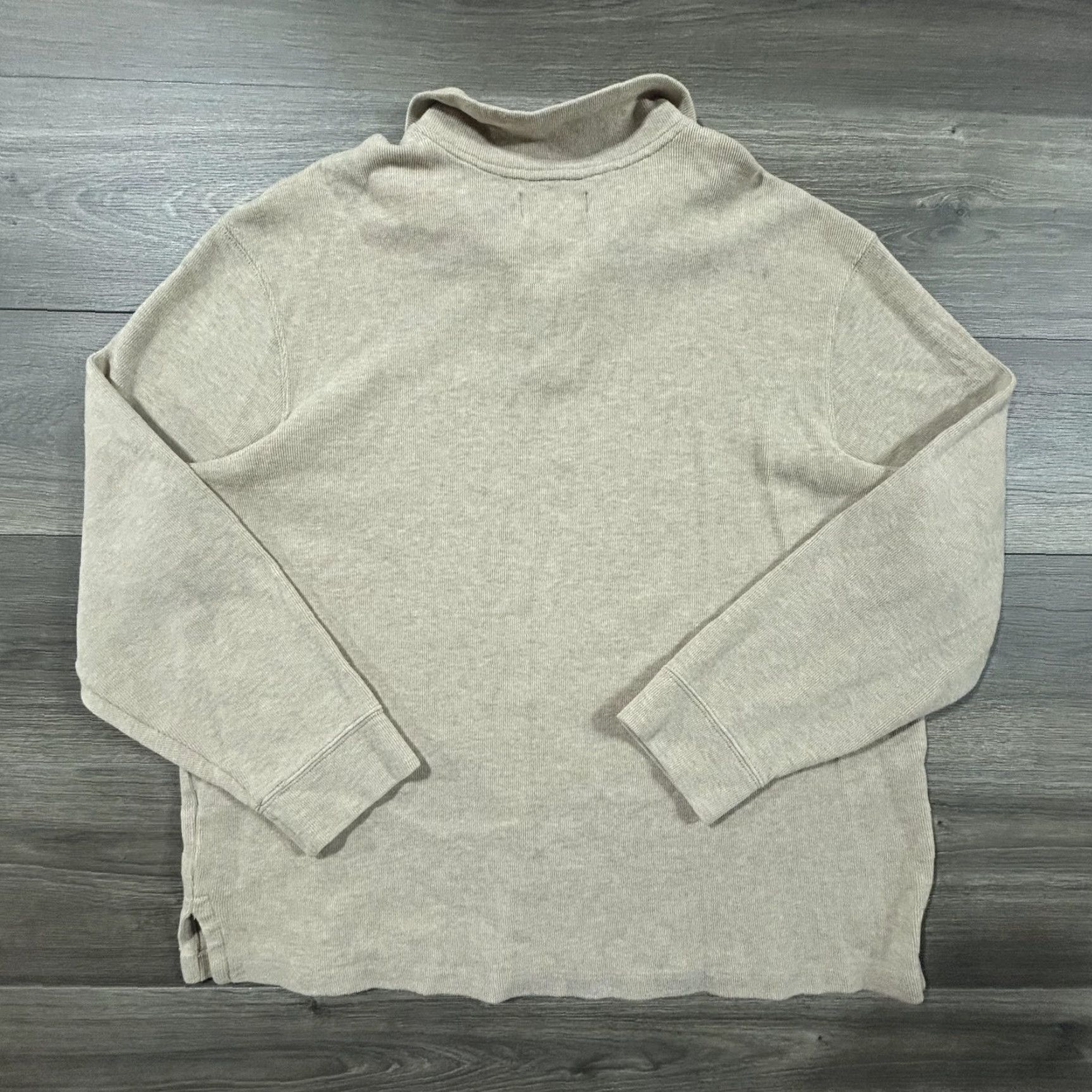 Polo Ralph Lauren VINTAGE Polo Ralph Lauren 1/4 Zip Pullover Sweater Mens XXL Beige 90s Polo Pony Logo Knit Mock Neck Cotton Sweatshirt Size US XXL / EU 58 / 5 - 3 Thumbnail