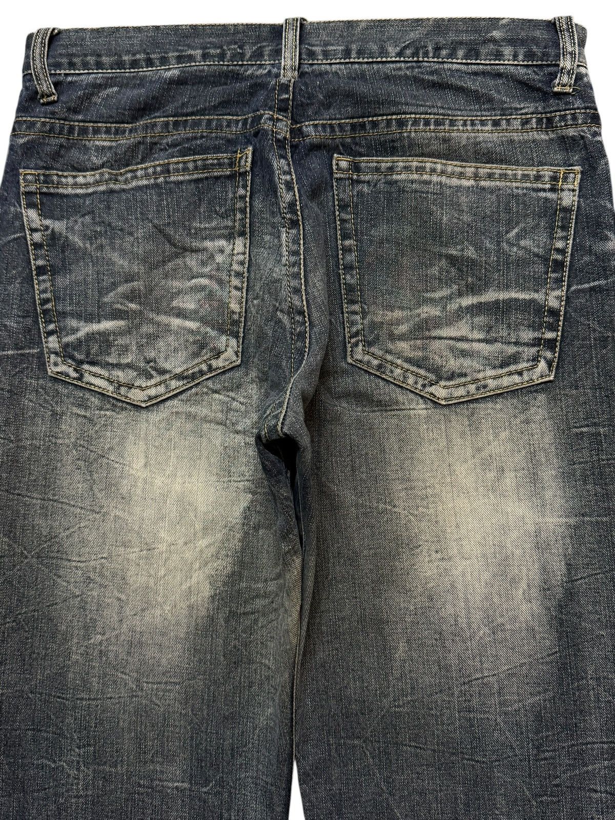 If Six Was Nine Vintage Y2K Japanese Blue Faded Wash Honeycomb Straight Leg Size US 32 / EU 48 - 4 Thumbnail