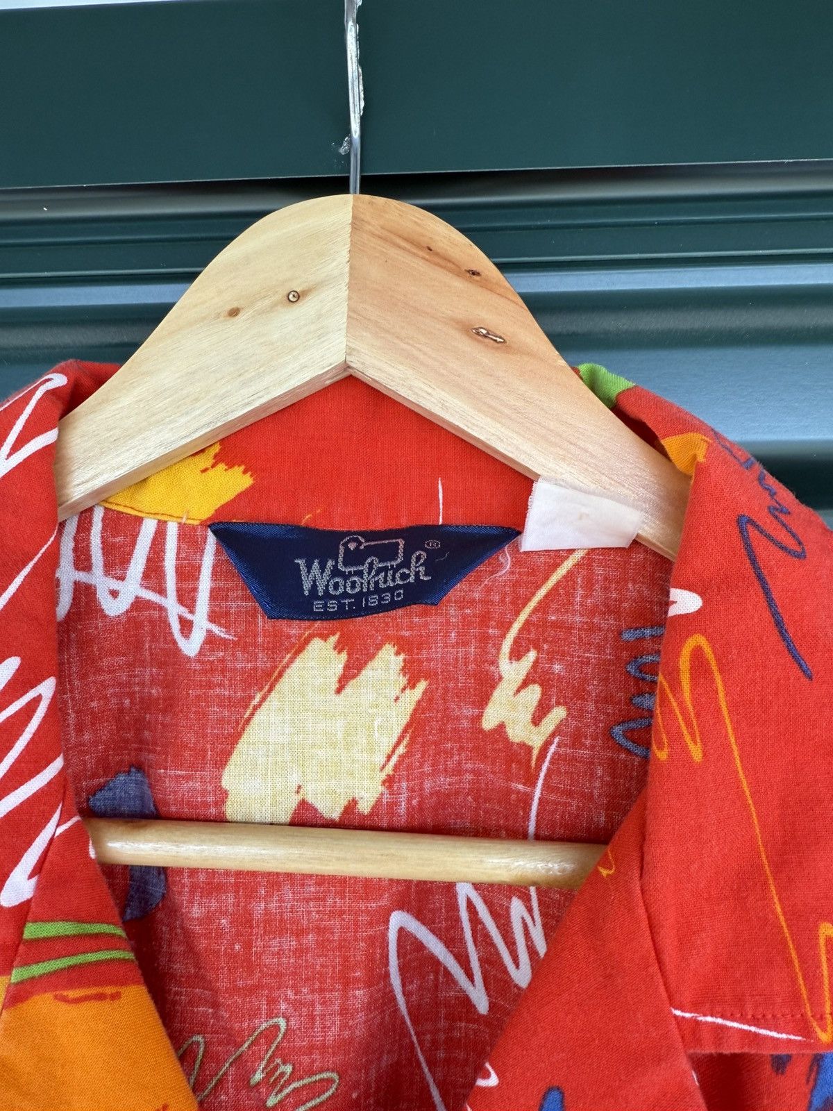 Vintage Vintage 90s Woolrich Paint Scribble Art Button Up Shirt Size US L / EU 52-54 / 3 - 5 Thumbnail