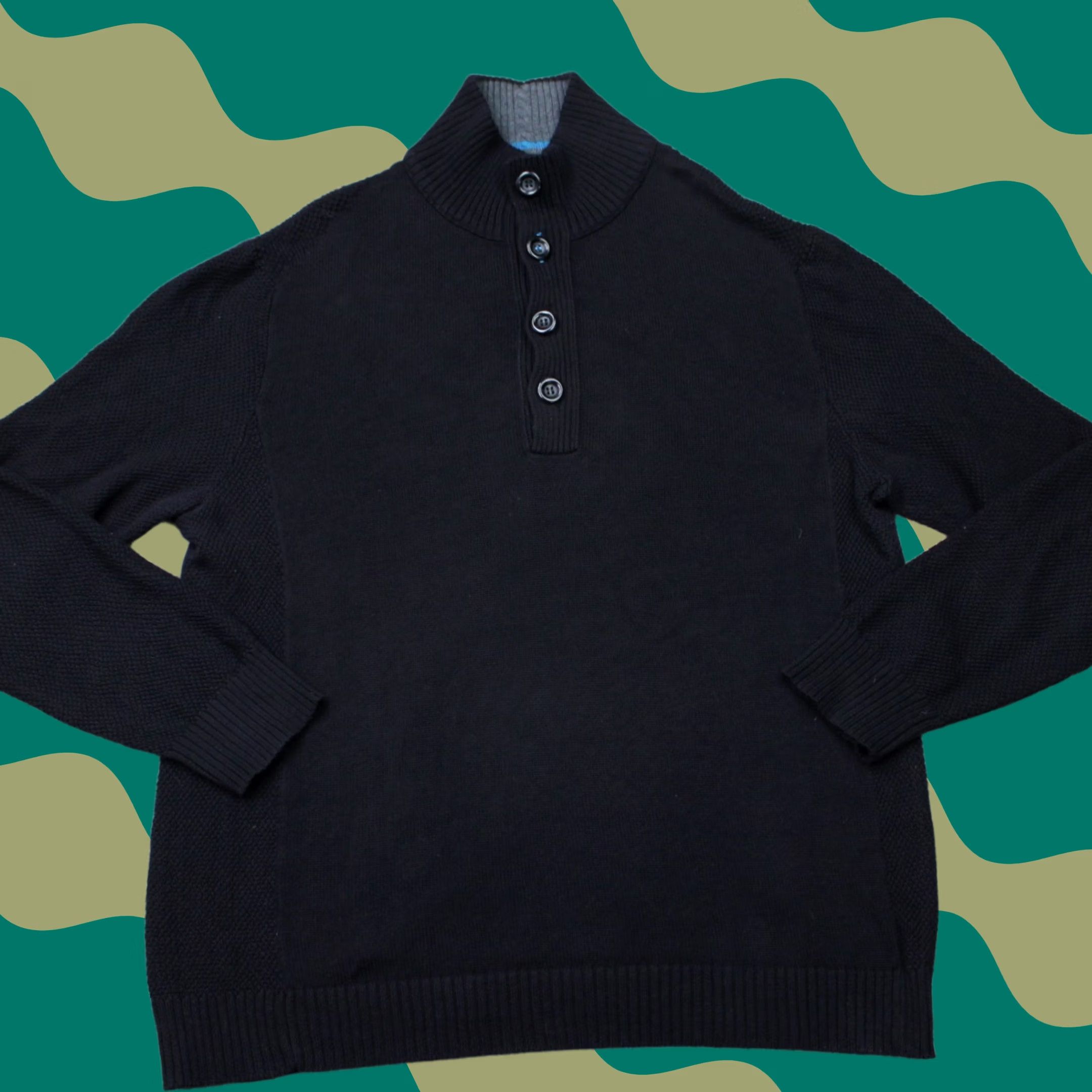 Carbon2Cobalt Carbon 2 Cobalt Sweater Mens XL Black Knit 100% Cotton Pullover Sweatshirt Size US XL / EU 56 / 4 - 1 Thumbnail