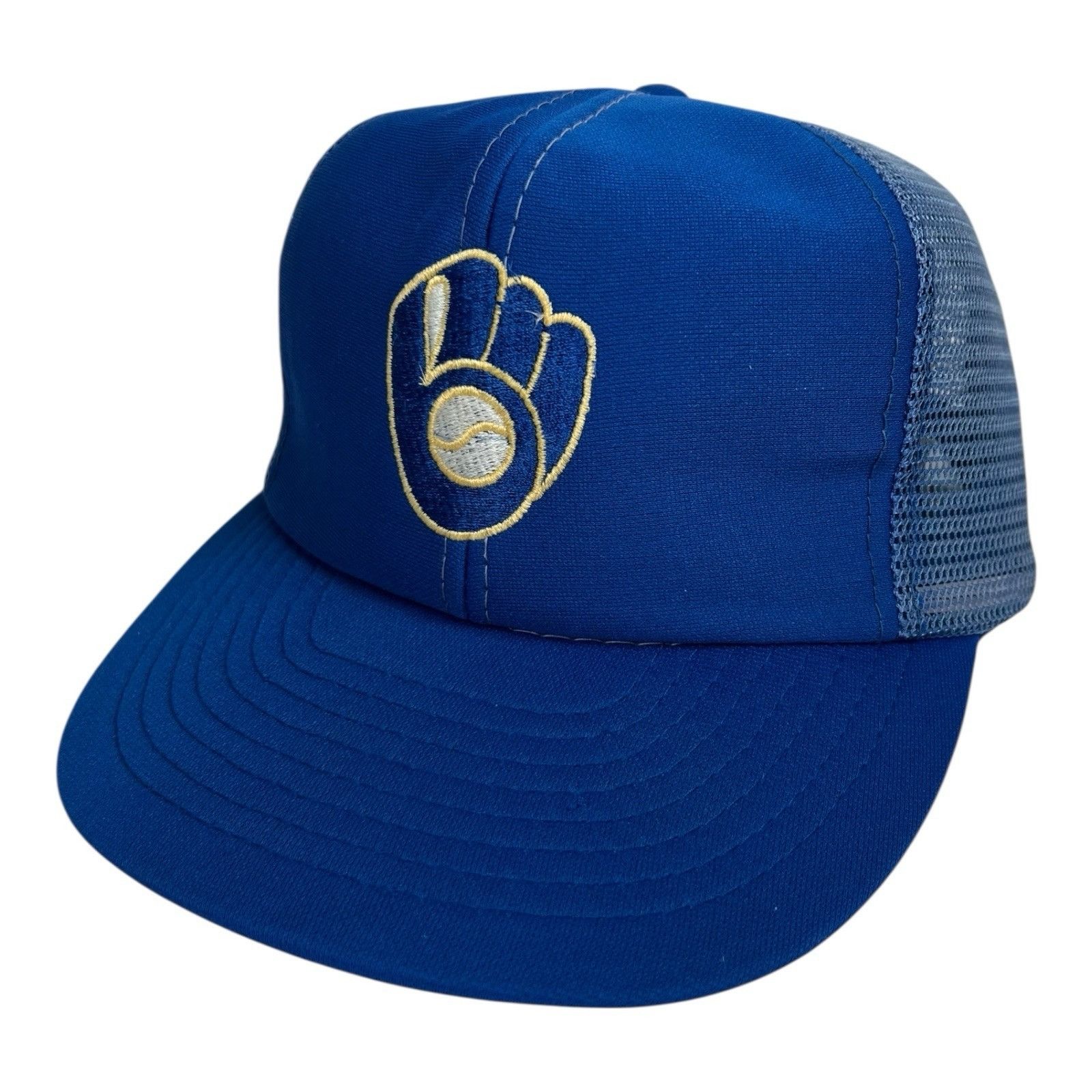 Vintage Vintage Milwaukee Brewers Trucker Mesh Snap Back Hat Basebal Size ONE SIZE - 1 Thumbnail