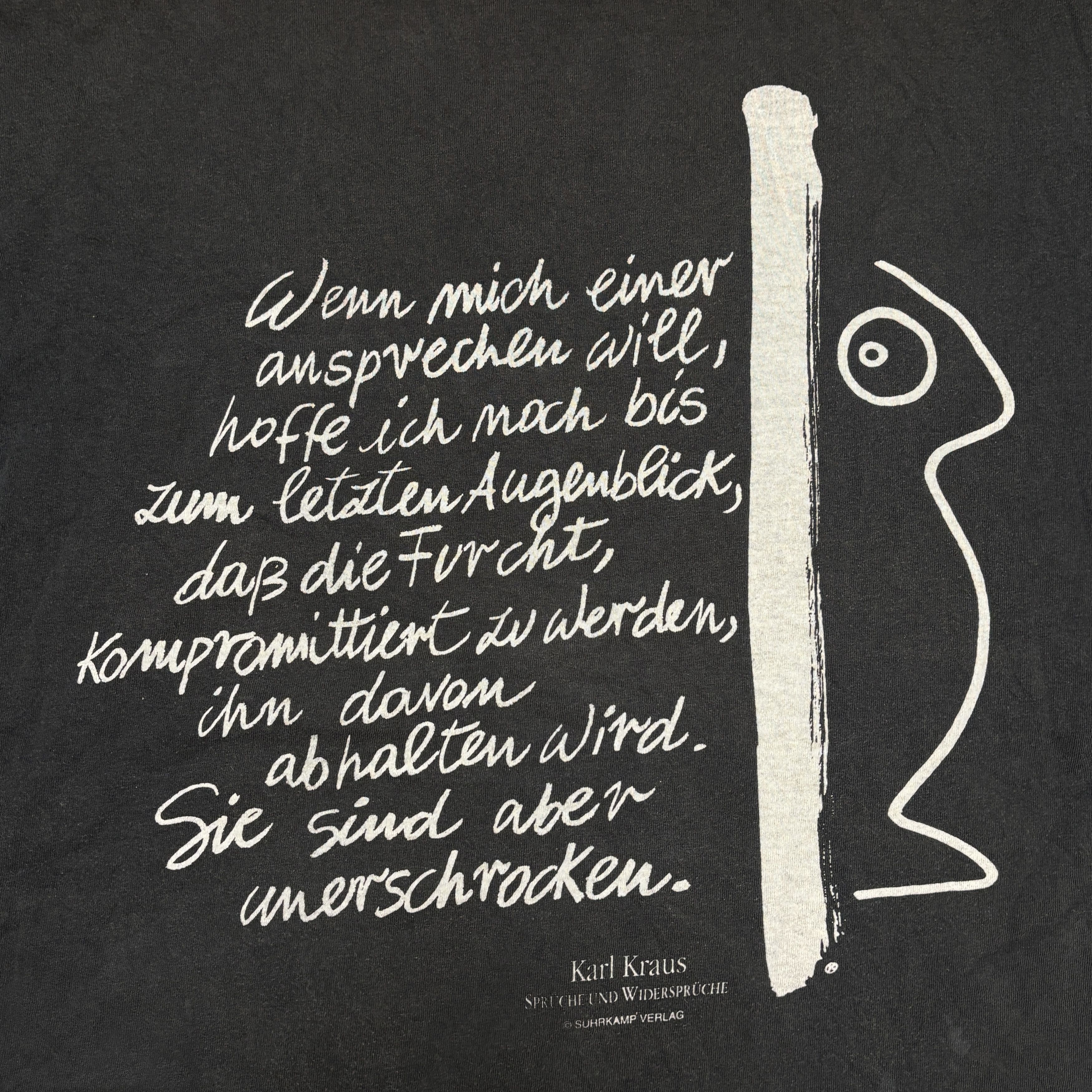 Band Tees Vintage Book Shirt Karl Kraus 90s Single Stitch Art Tee Size US XL / EU 56 / 4 - 13 Thumbnail