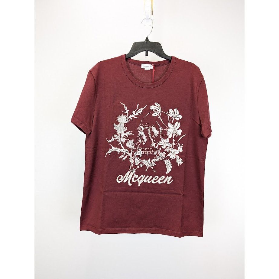 Alexander McQueen o1rshd1 Short Sleeve T-Shirt in Burgundy XL Size US XL / EU 56 / 4 - 2 Thumbnail