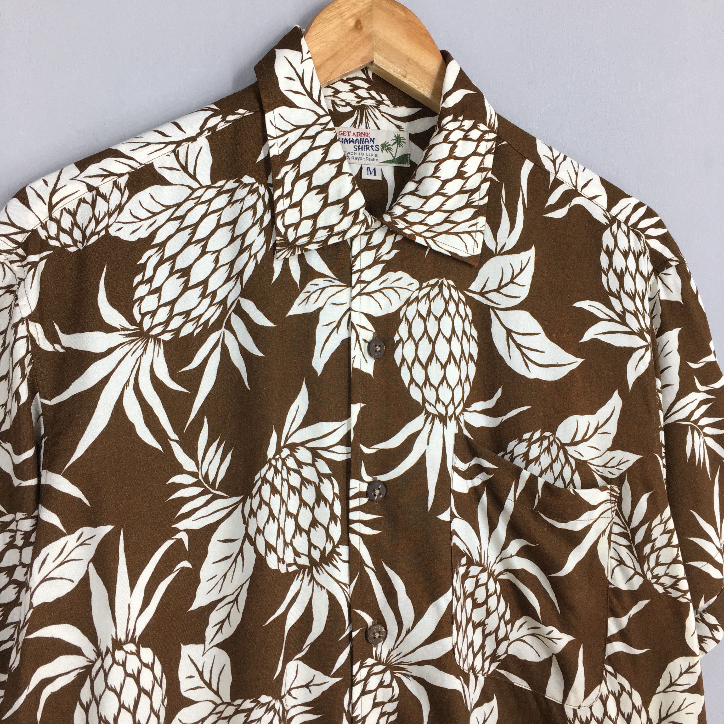 Life's a Beach Hawaiian Pineapples Aloha Tropical Rayon Shirt Medium Size US M / EU 48-50 / 2 - 3 Thumbnail