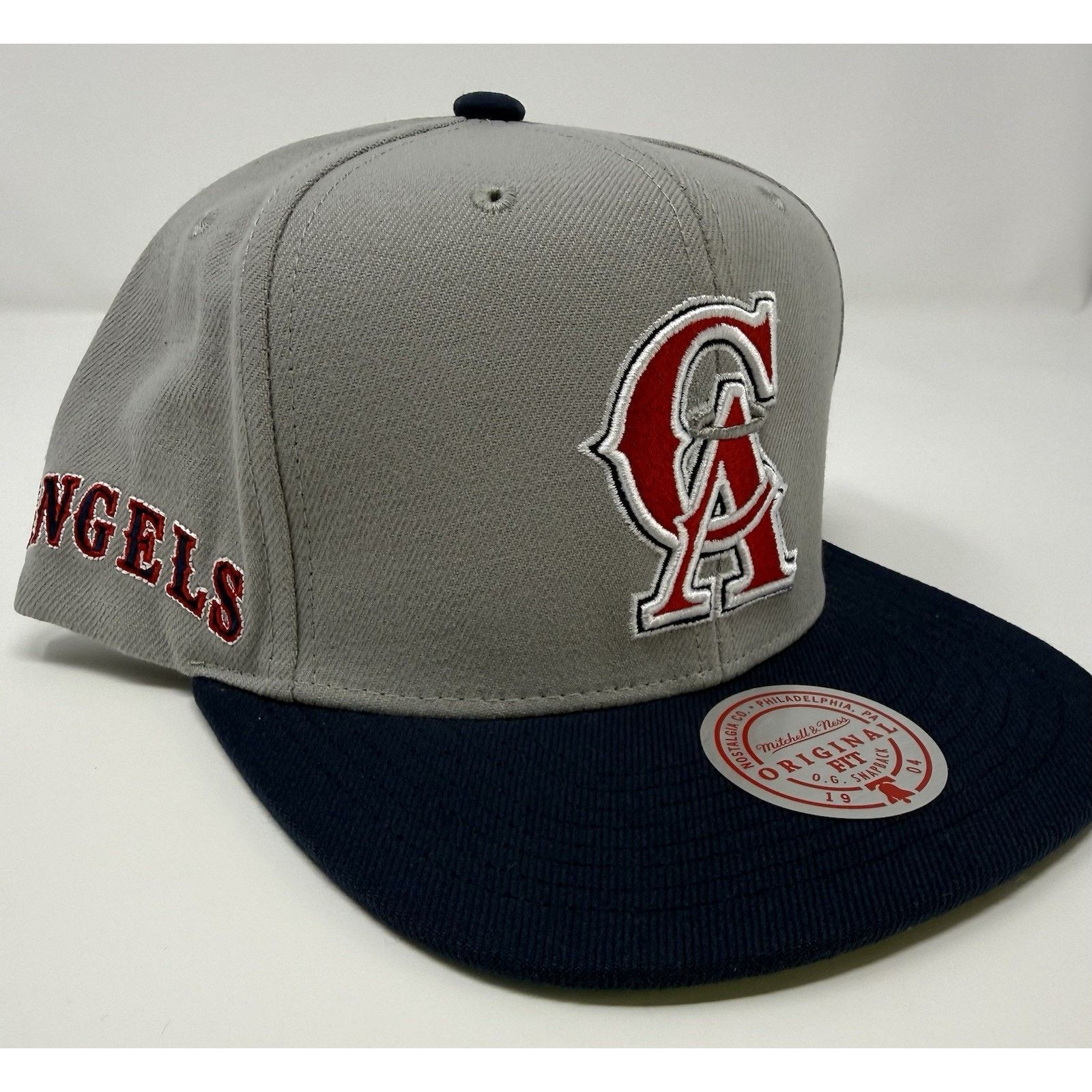 Mitchell & Ness Mitchell & Ness Angels Snapback Hat Cooperstown Gray/Navy Size ONE SIZE - 2 Thumbnail