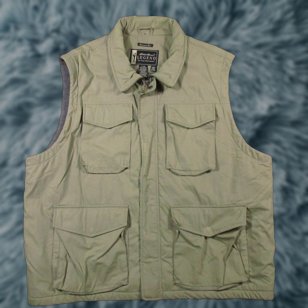 Eddie Bauer Eddie Bauer Vest Mens XL Beige Fleece Lined Full Zip Pockets Water Resistant Outdoor Camping Hiking Hunting Mer eng Style: Vest (Note: this seems off) Size US XL / EU 56 / 4 - 1 Thumbnail