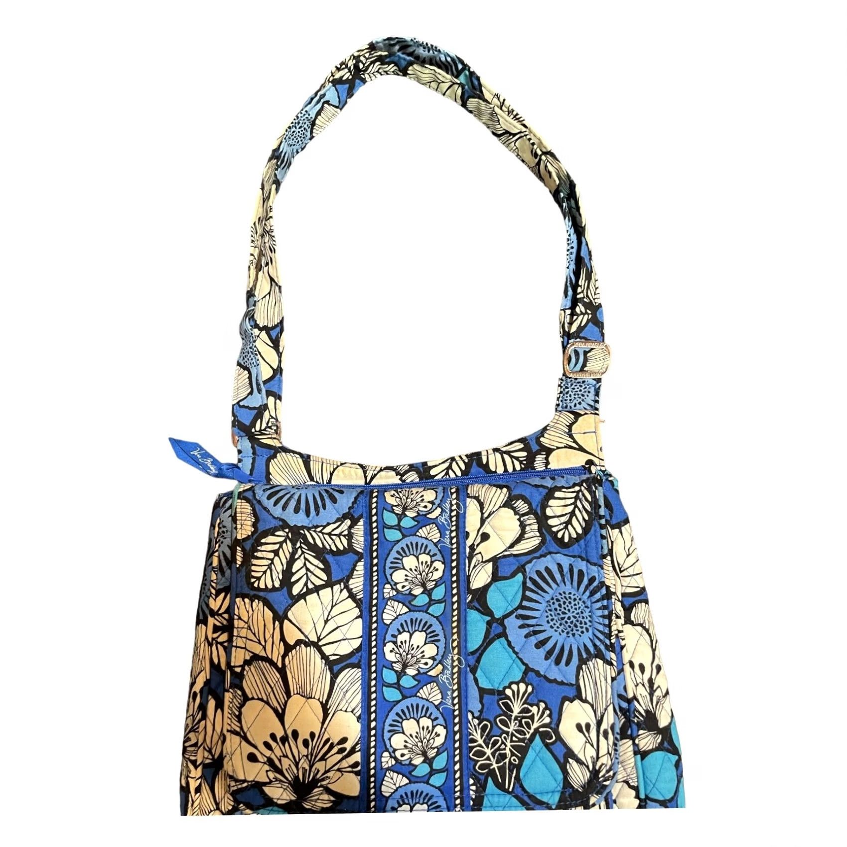 Vera Bradley Vera Bradley Bayou Crossbody Purse Blue Bayou Adjustable Strap Womens Medium Crossbody Bag Tote Size ONE SIZE - 5 Thumbnail