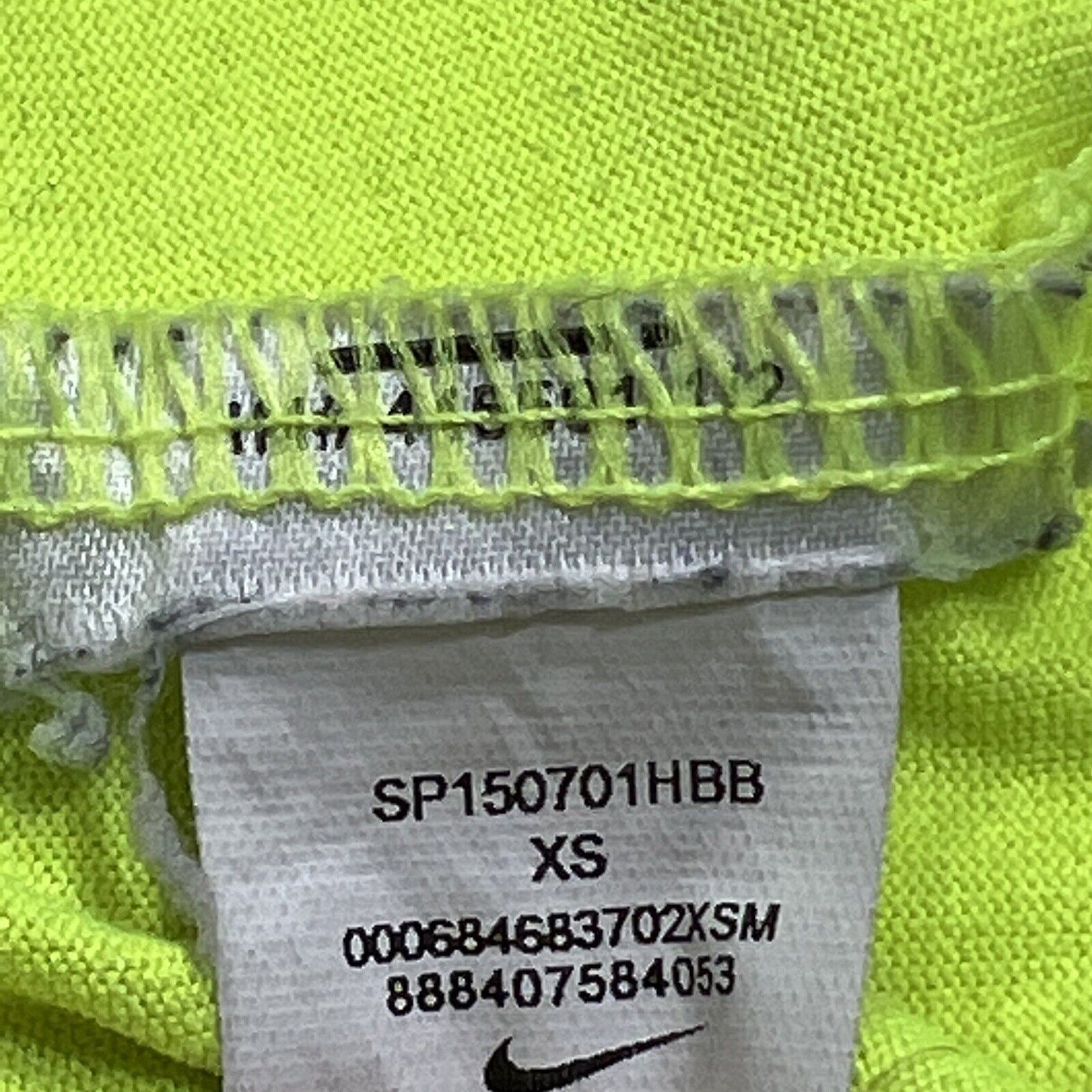 Nike Nike XS Athletic Cut Neon Yellow V Neck Short Sleeve T Shirt Size XS / US 0-2 / IT 36-38 - 12 Thumbnail