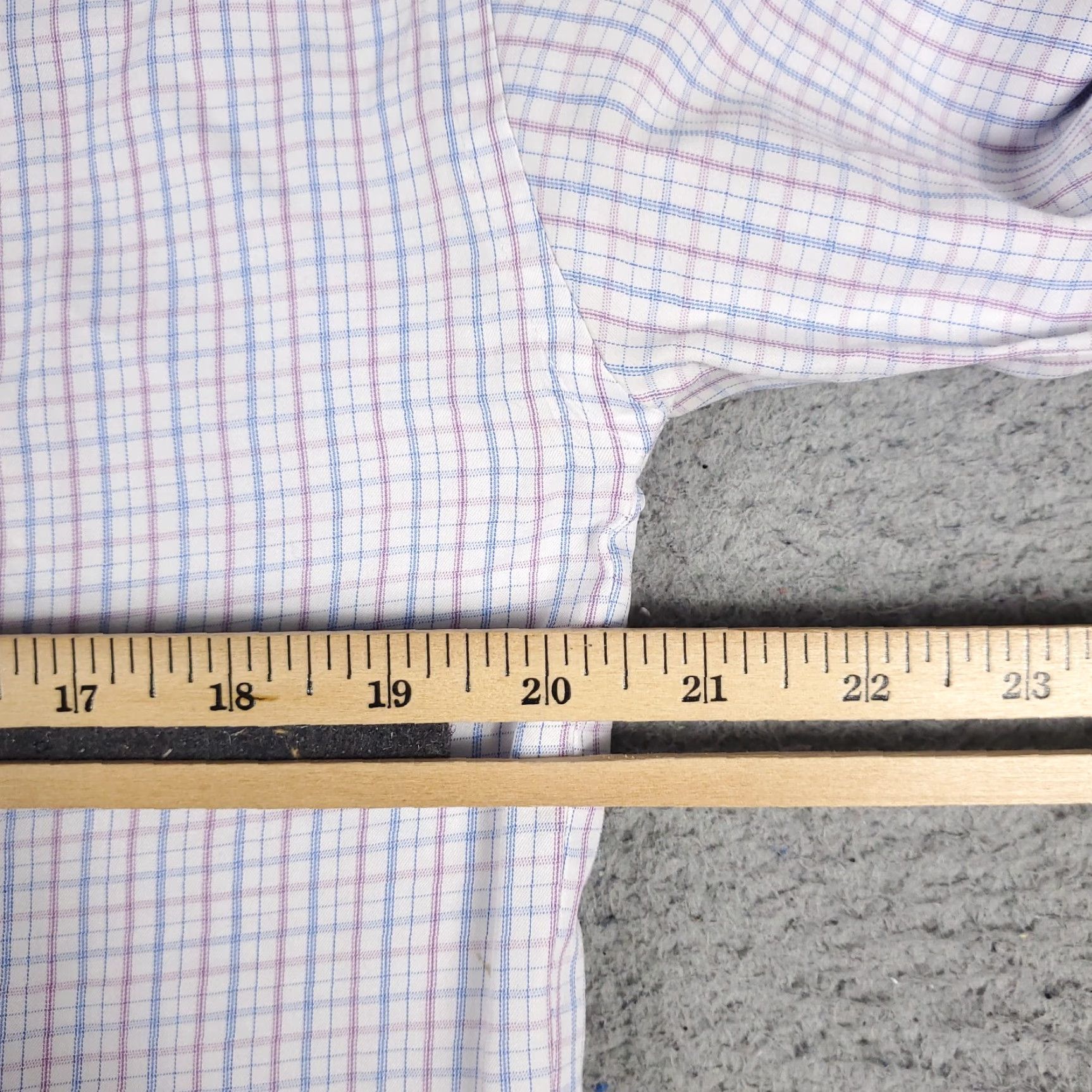 David Donahue David Donahue Shirt Mens 16 Blue Plaid Dress Button Up Long Sleeve Casual Formal Workwear Shirt Size 42R - 7 Thumbnail