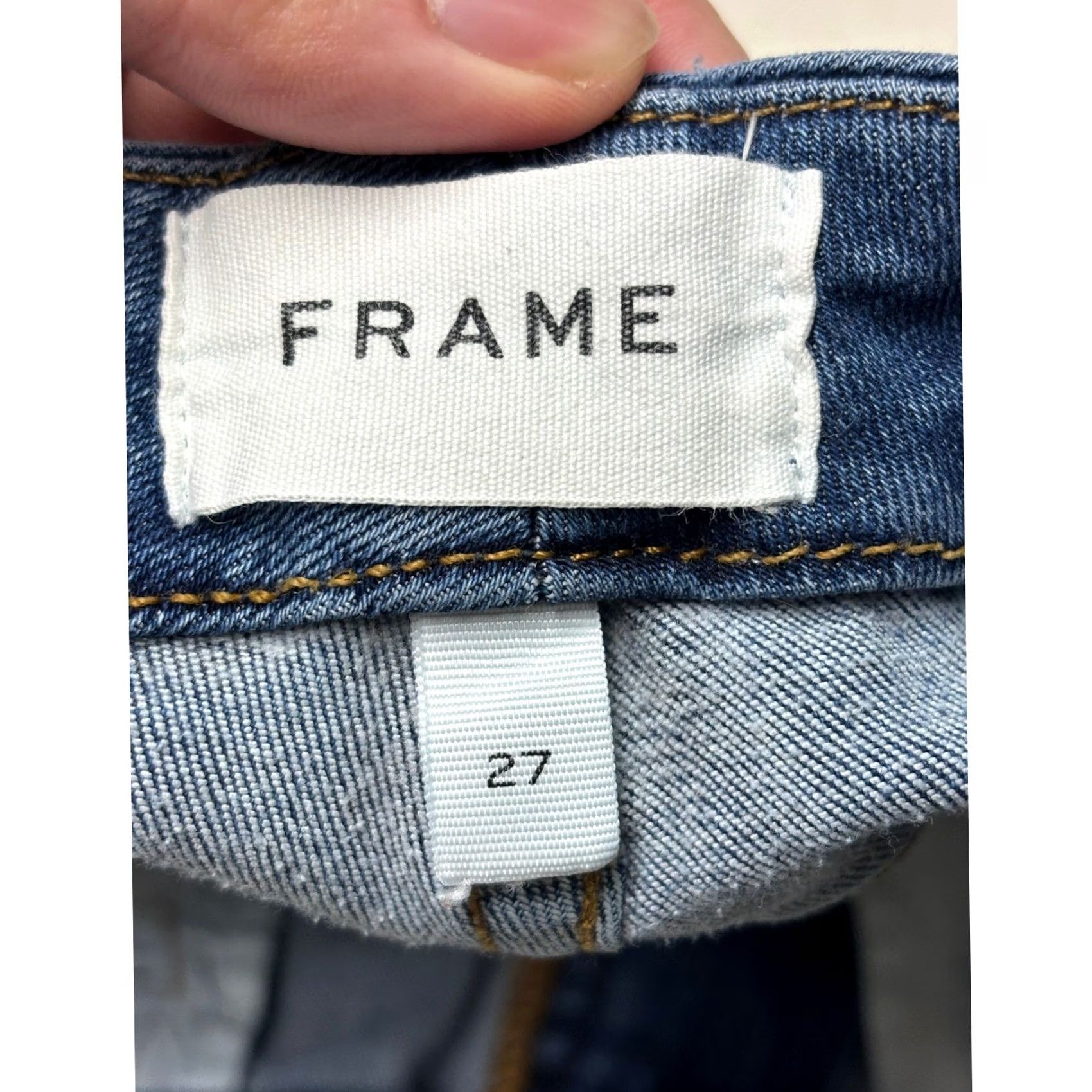 Frame FRAME Le Garcon Slim Boyfriend Jeans Blue LGJW865 W27 L28 Size 24" / US 00 / IT 34 - 5 Thumbnail