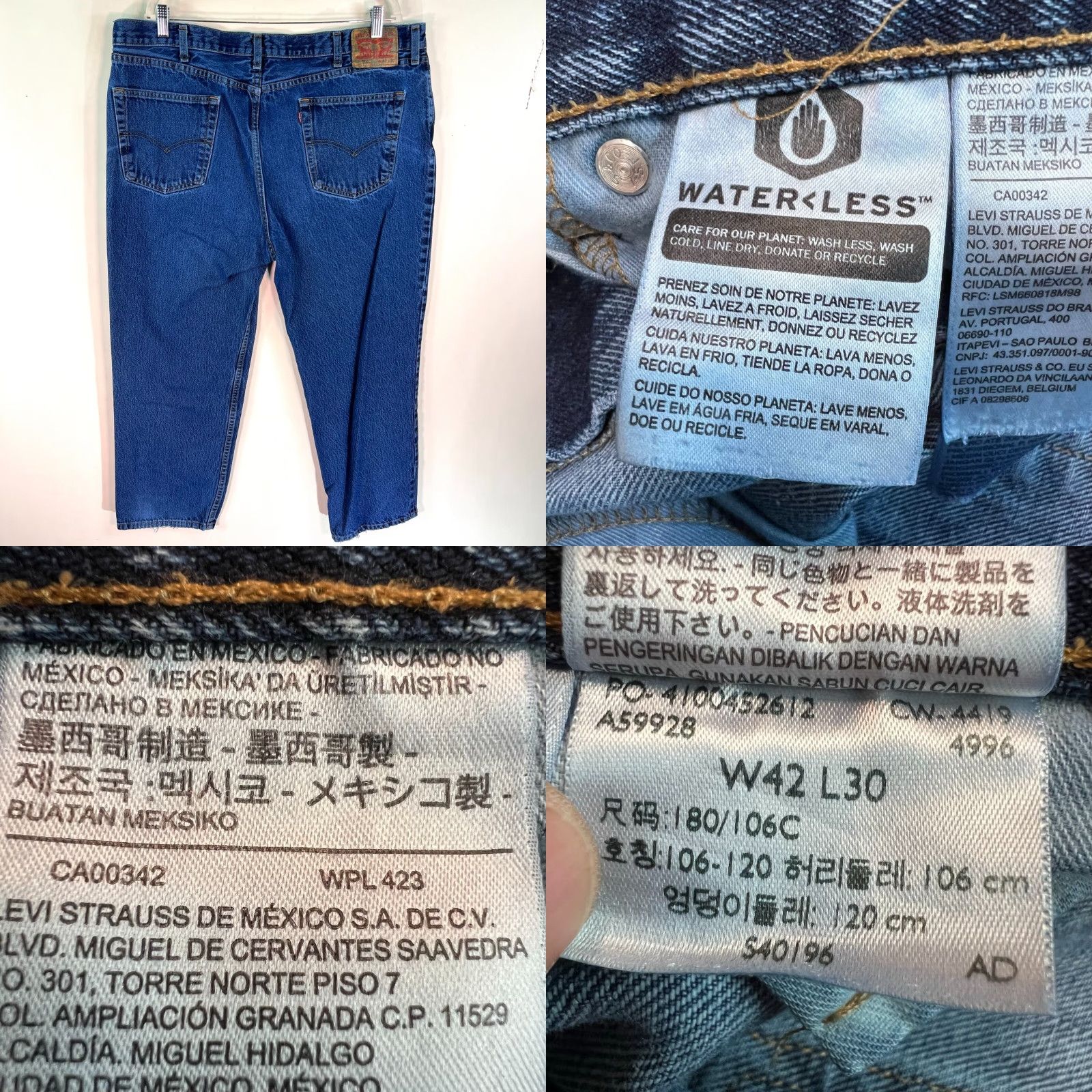Levi's Levi's 550 Jeans Mens Size 42 Blue Straight Relaxed Fit Workwear 42 X 30 Size US 42 / EU 58 - 8 Thumbnail
