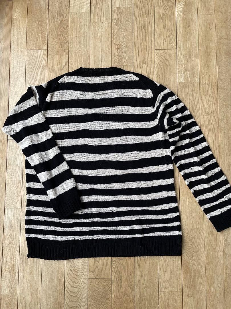 Yohji Yamamoto POUR HOMME 23ss 5G1P DEFORMED BORDER ROUND NECK LONG SLEEVE Size US L / EU 52-54 / 3 - 2 Thumbnail