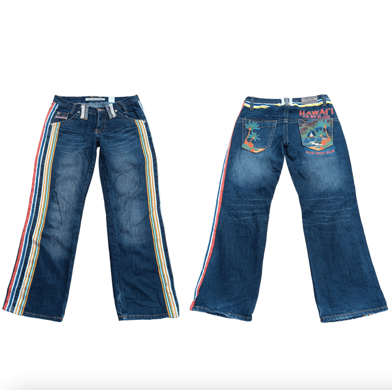 image of Vintage Steals Blue Moon Blue With Stripe Design, Men's (Size 32)