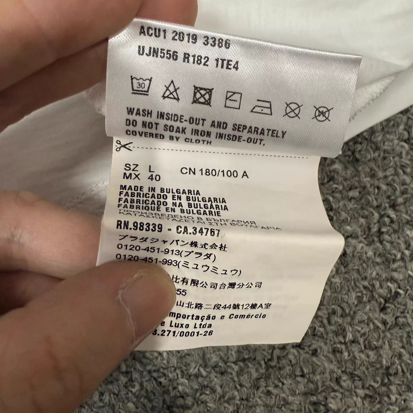 Prada Prada Embroidered Watermark Logo Crew SS L 99 New Size L / US 10 / IT 46 - 5 Thumbnail