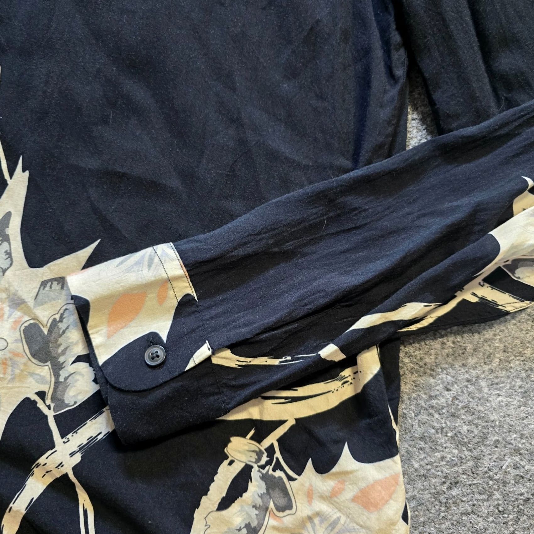 Allsaints AllSaints Top Womens Medium Black Floral Button Up Long Sleeve Casual Career Shirt Size M / US 6-8 / IT 42-44 - 4 Thumbnail
