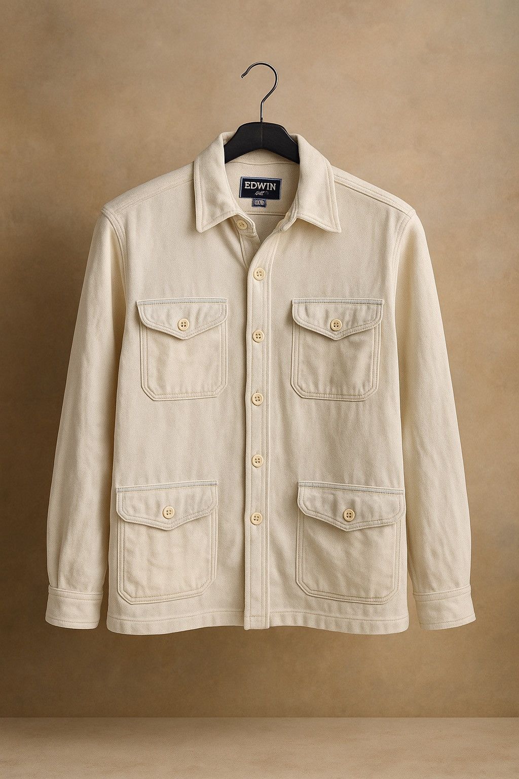 Edwin Vintage Edwin Workwear Chore Jacket – Natural Off-White Size US S / EU 44-46 / 1 - 1 Thumbnail